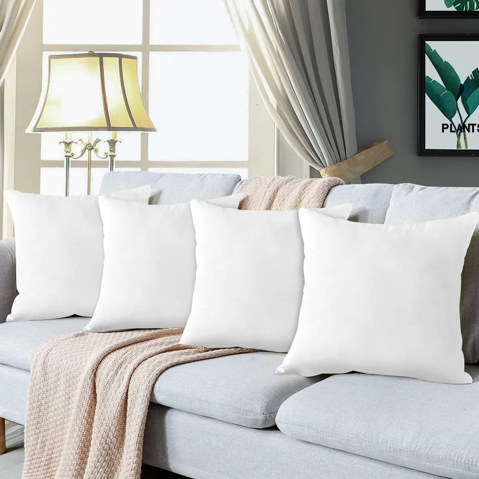 Artscope Set di 4 Imbottitura Cuscini 50 x 50 cm Copricuscino Morbido Arrendamento Moderno per Camera da Letto Soggiorno Ufficio - Cuscino Interno (Bianco) (50x50cm (Confezione da 4))