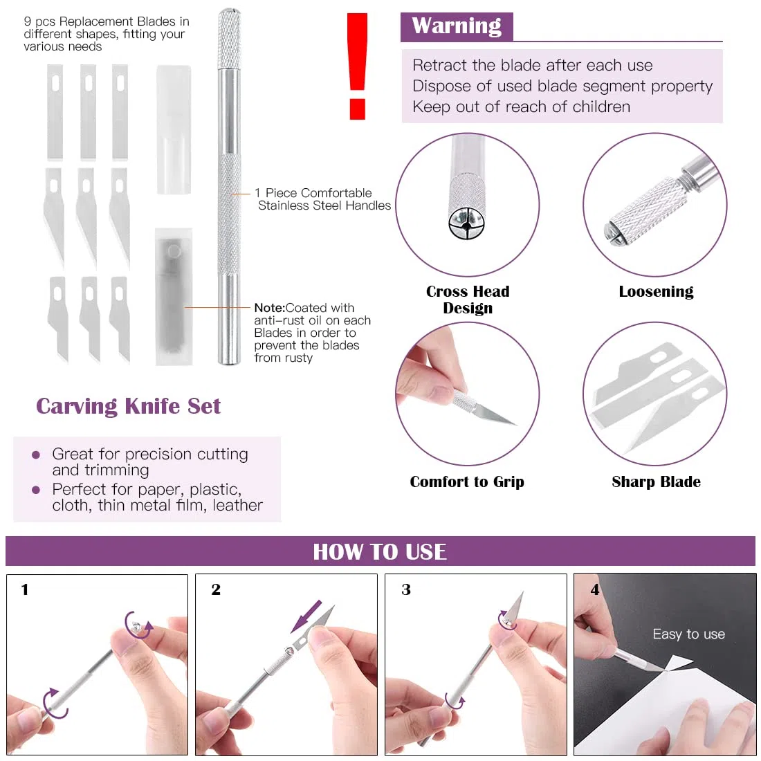 Swpeet Set di 42 strumenti per diserbo di precisione, tra cui taglierina pieghevole piccola, gancio per diserbo, coltello, tappetino da taglio, spatola per diserbo vinile, scrapbooking