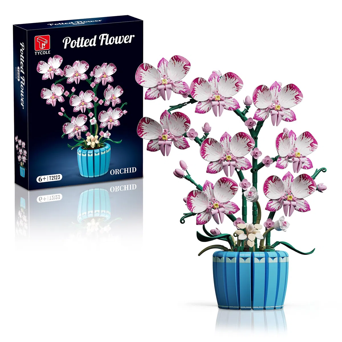 TYCOLE Orchidea Set da Costruire, 779 Fiori Artificiali Botanicals Decorazione Casa Ufficio, Regalo Bambini Adulti Adolescenti, Compleanno, Natale, San Valentino