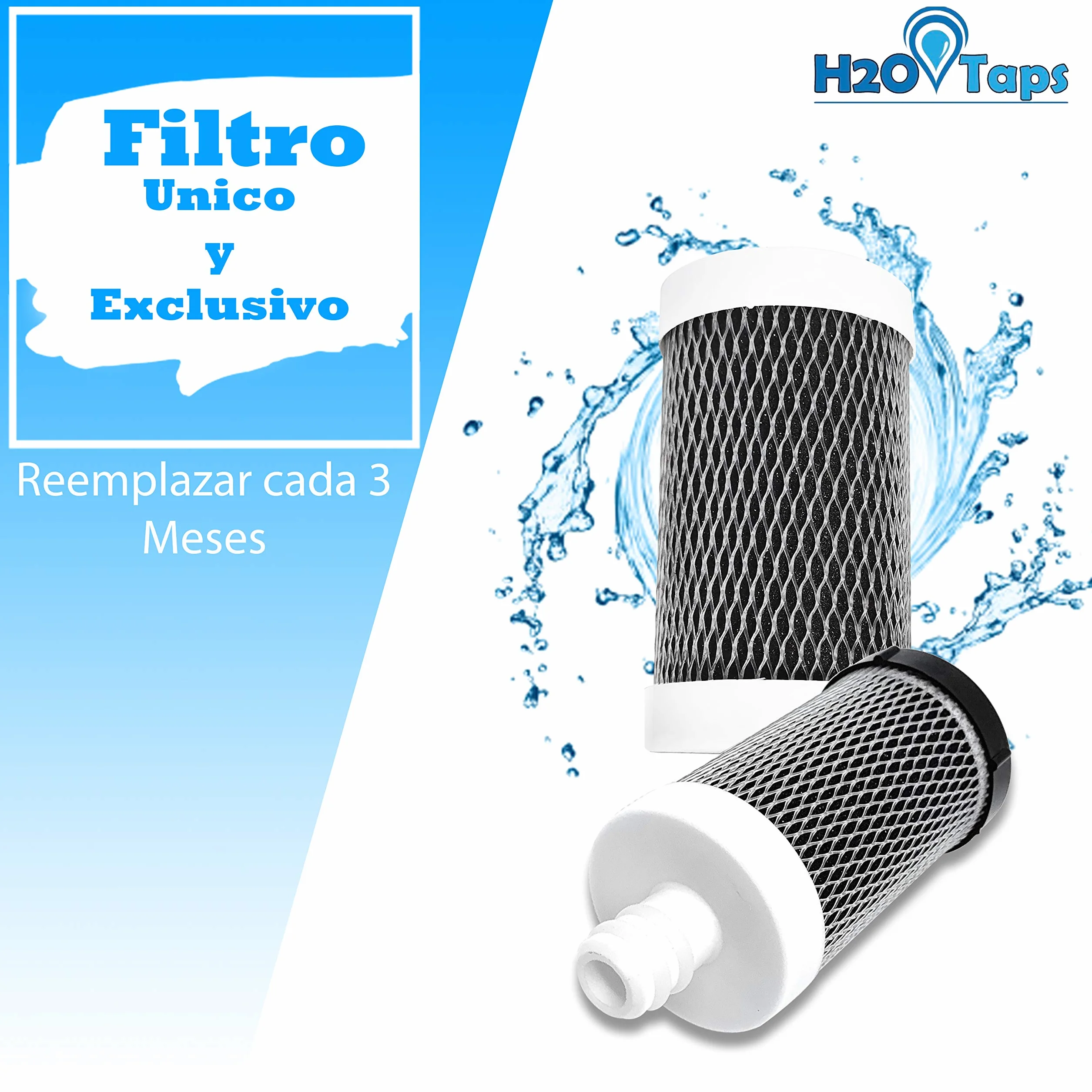 Filtri d'Acqua per Rubinetto - Filtro per Acqua - Set di 2 cartucce di Ricambio per Filtro 6 Mesi