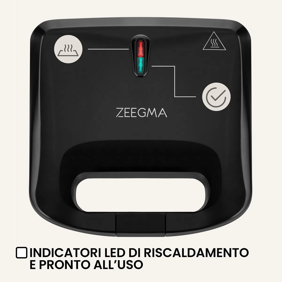 ZEEGMA ROTEE CHEF EASY Tostiera Multifunzione 750 W 5 in 1, per Toast Pane Waffles Panini Biscotti Griglia, Tostapane, Piastre antiaderenti Protezione dal Surriscaldamento