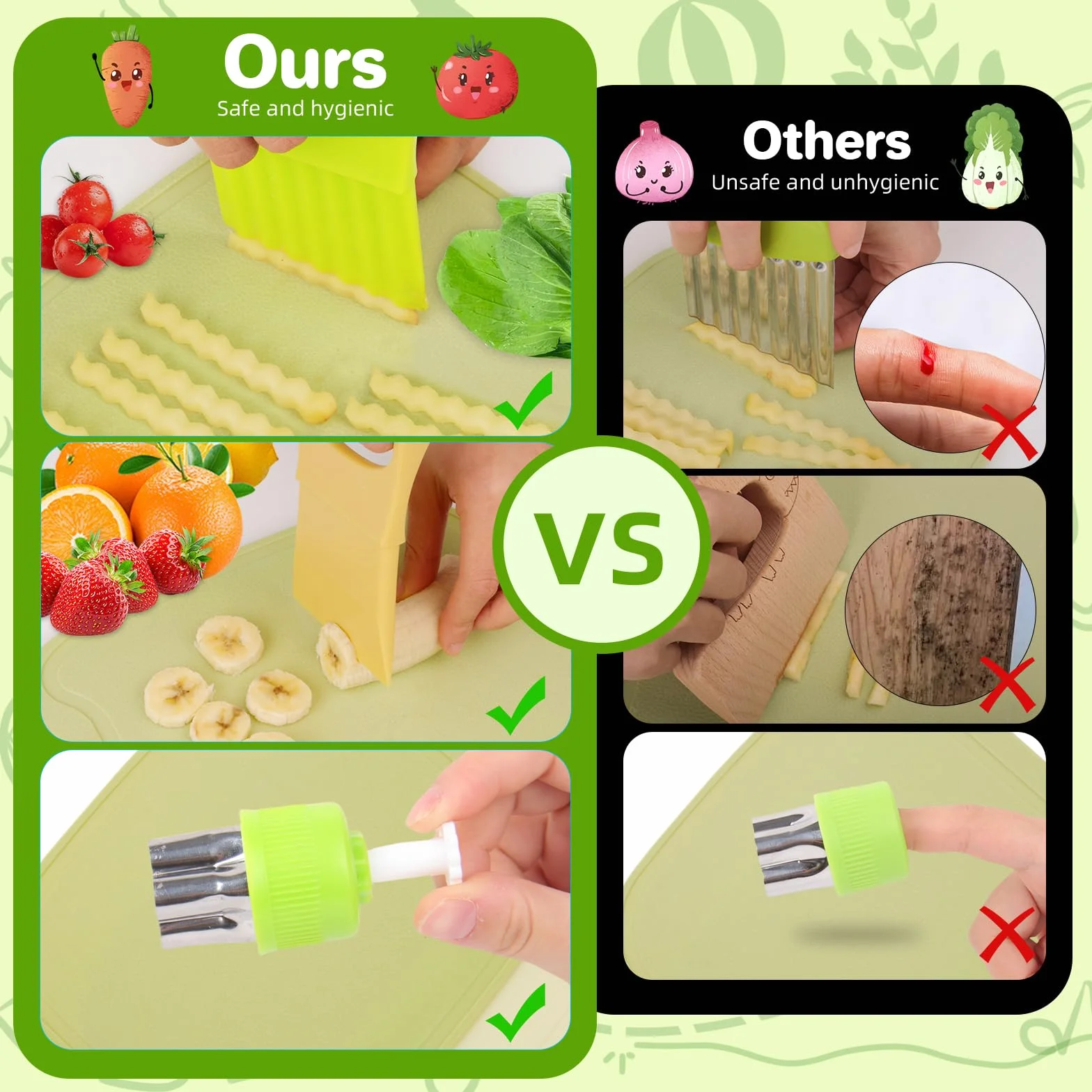BEBOAN Set di 43 coltelli per bambini per una vera cucina, utensili da cucina Montessori per bambini di età 2-4 5-7 6-8 anni, set da cucina in plastica per bambini con coltello sicuro, taglierina