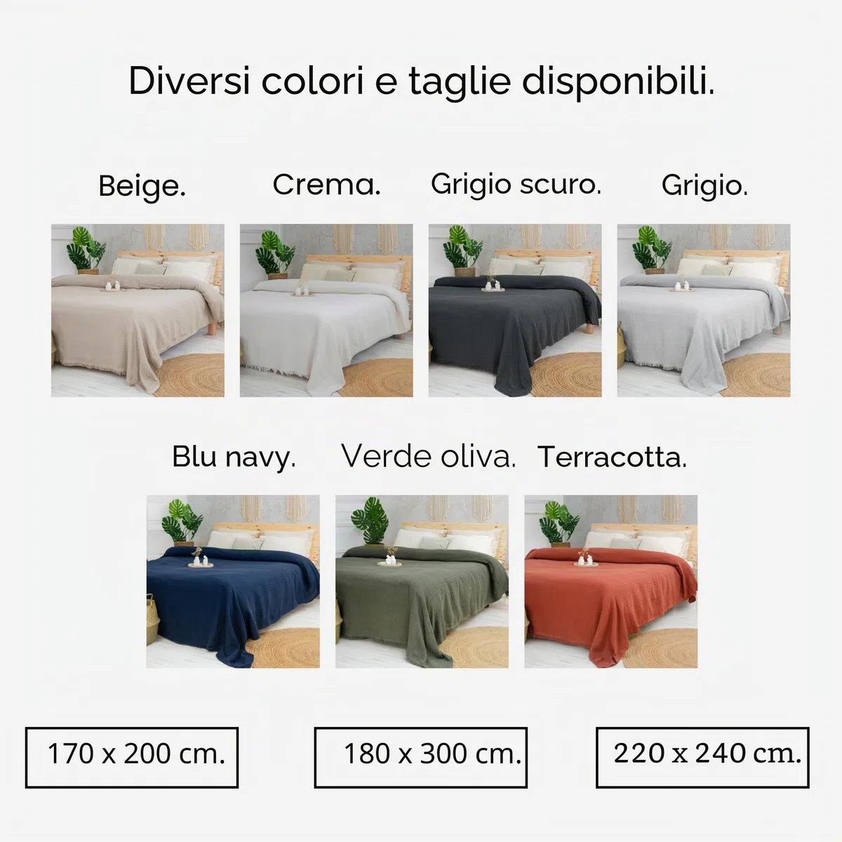 Milam London Copriletto per Letto King Size | Copriletto in Cotone per Divani | Coperte per Letto King Size | 220 x 240 cm | 218,4 x 238,8 cm – Verde Oliva