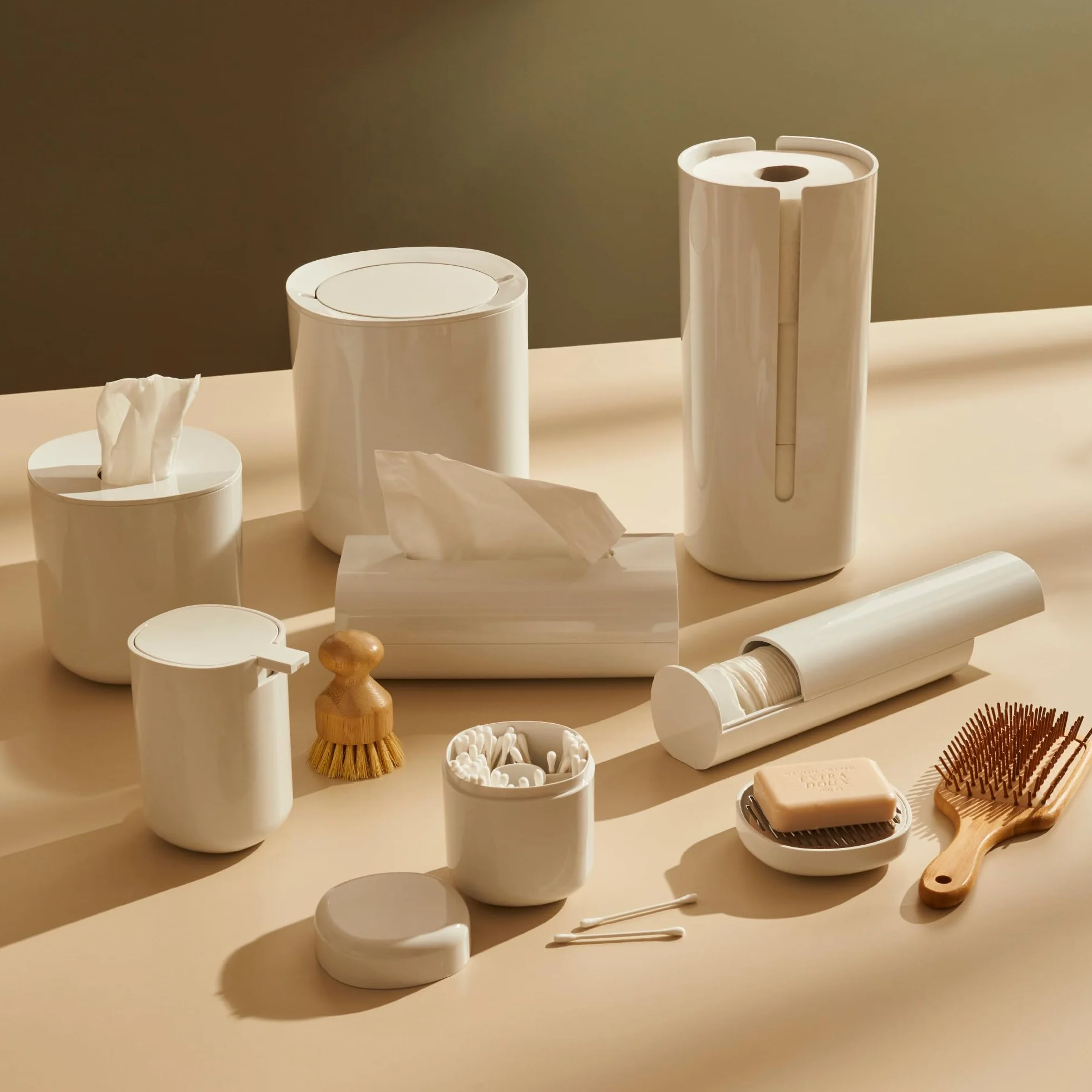 Alessi Pl09 W Contenitore per Bastoncini di Cotone, Bianco