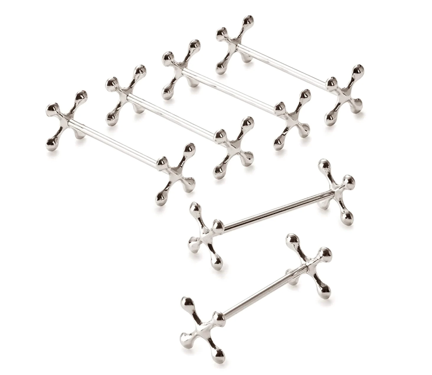 Edzard Set da 6 reggiposata Croce, Lunghezza 7 cm, Placcato in Argento pregiato, antiossidante