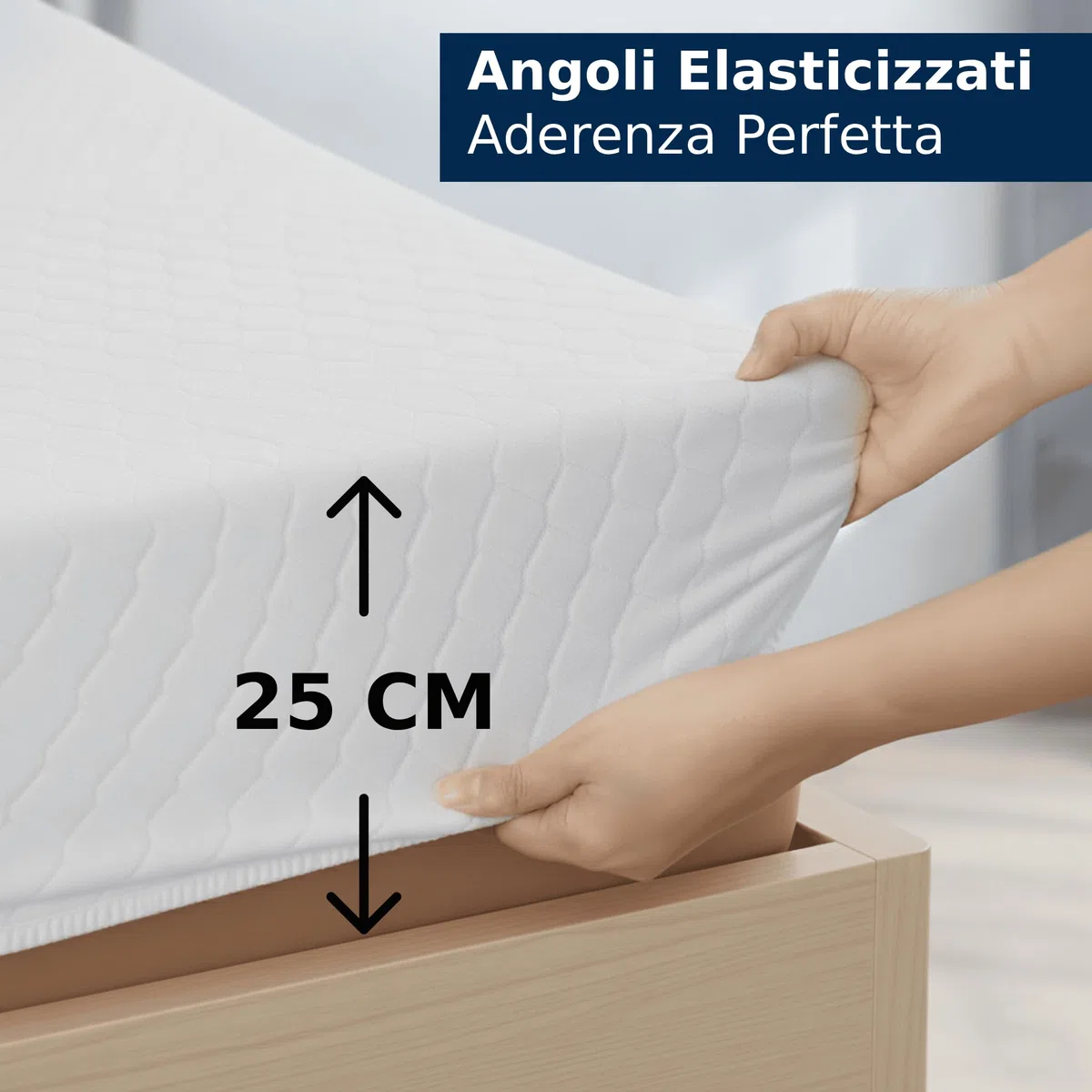 Caleffi - Coprimaterasso Singolo 90x200 - Proteggi Materasso Letto Singolo con Angoli Elasticizzati - Copri Materasso in Cotone con Essenza di Aloe - Tessuto in Spugna Rinfrescante - Lavabile a 40°