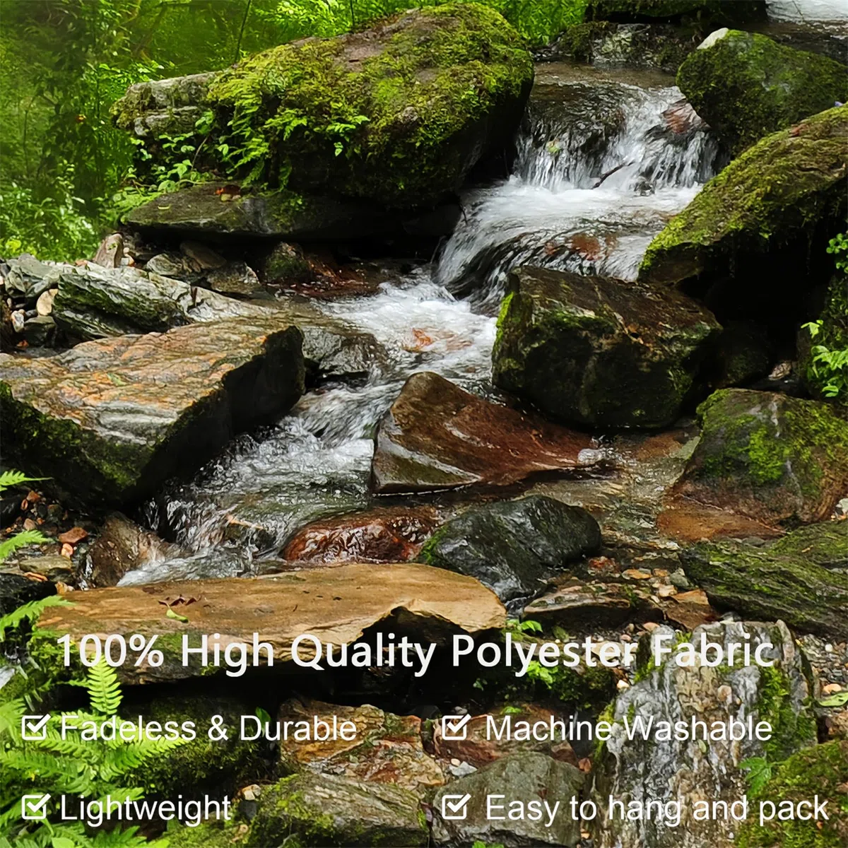 Arsey Arazzo Foresta, Tovagliolo da Parete, Arazzo con Albero, Tappeto da Parete, Cascata, Nebbia, Appeso alla Parete, Erba, Paesaggio Naturale, Arazzi, Tovagliolo da Parete, Decorazione Boho, Camera