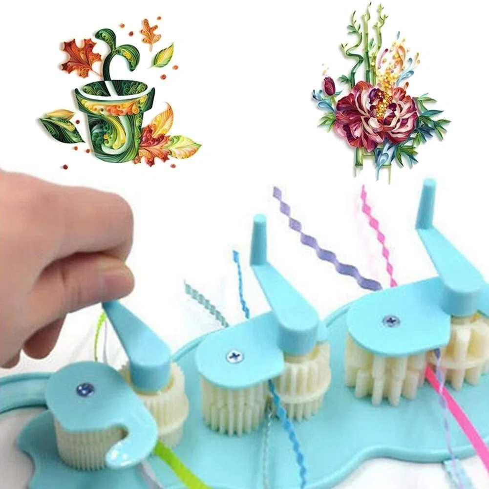 Hztyyier Plastics Quilling Crimper Machine Crimping Papercraft Quilled Tool set for DIY