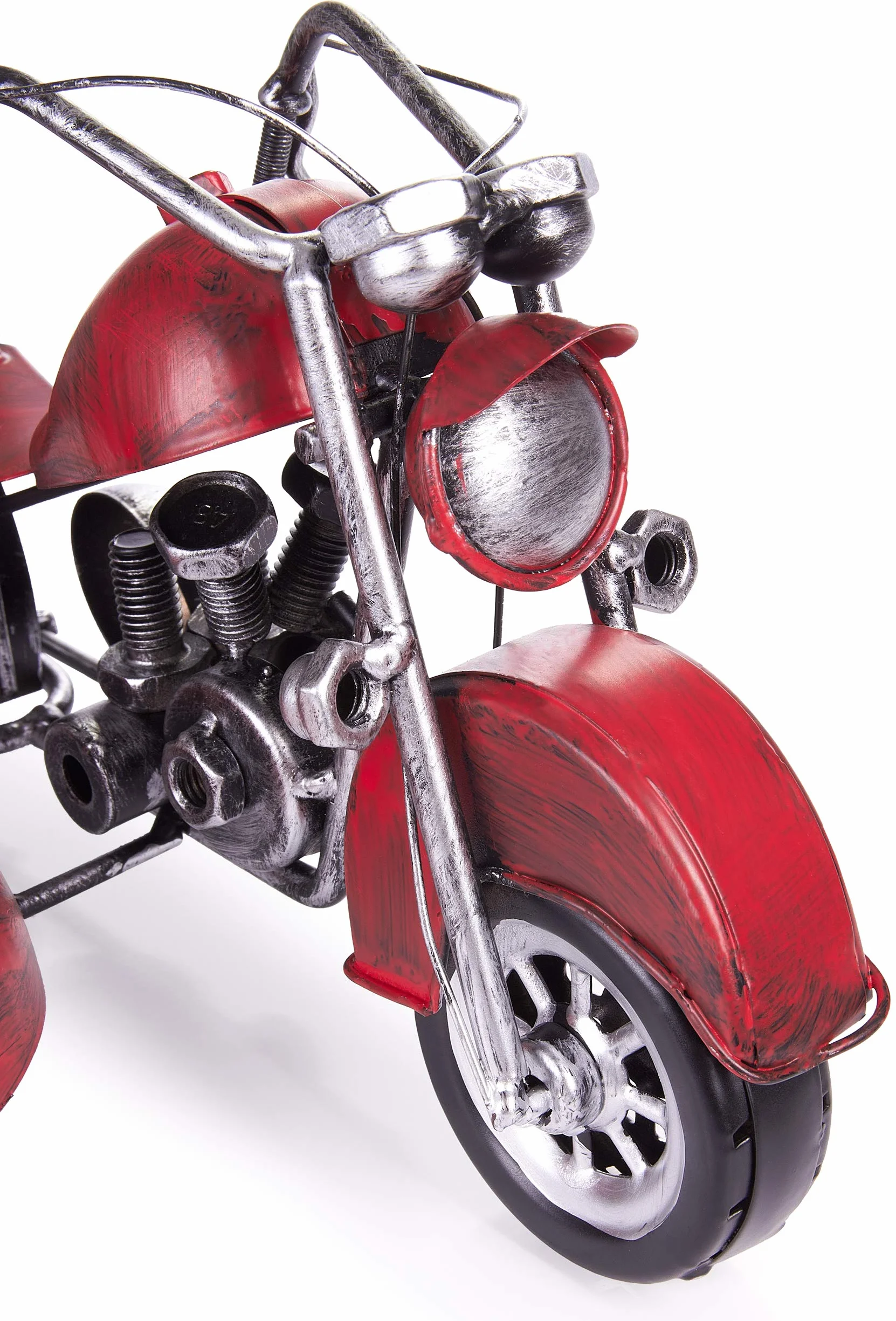 Brubaker Portabottiglie per Vino - Motocicletta con Sidecar Rosso - Decorazione in Metallo - Portabottiglie con Biglietto d'Auguri - Regalo del Vino