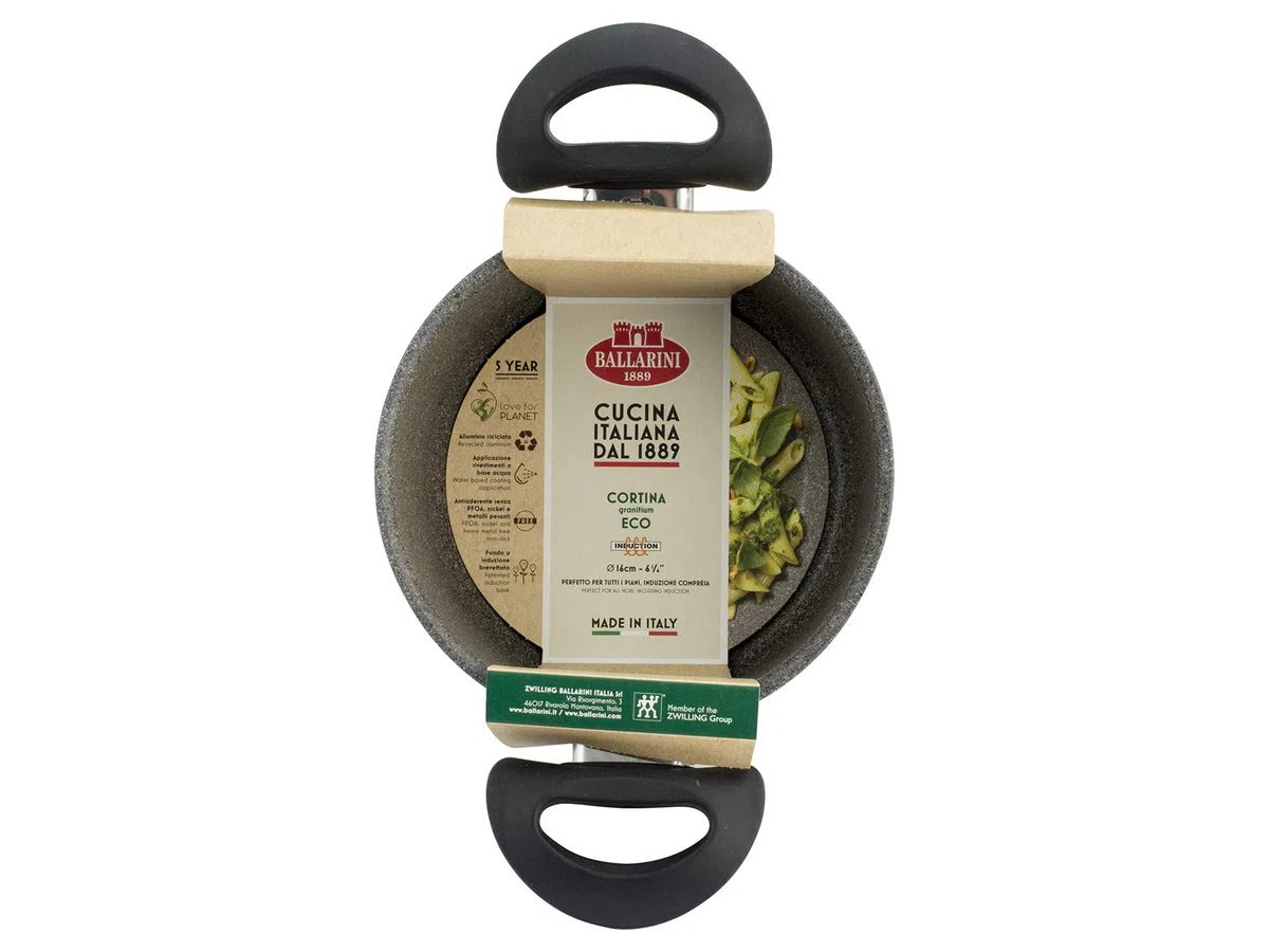 Ballarini Casseruola 2 Maniglie Cortina Granitium Induzione, 16 cm