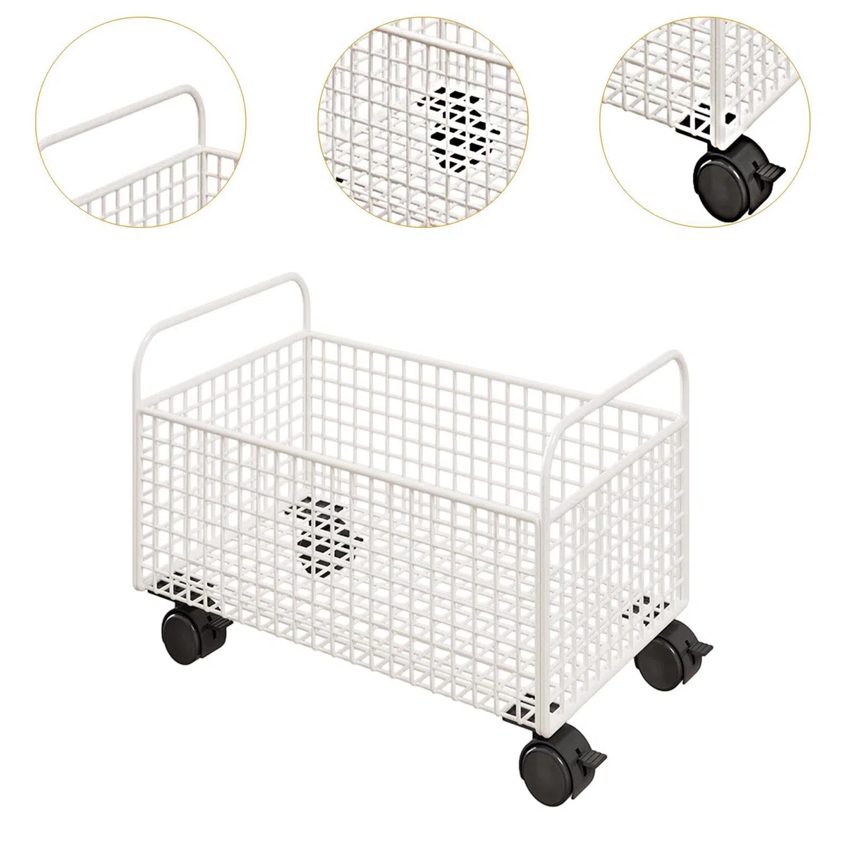 Oshhni Carrello Porta Libri con Ruote sotto la scrivania, Semplice, Multifunzionale, Portatile, Mobile, per riporre Giocattoli, Soggiorno, 38x25x26 Centimetri