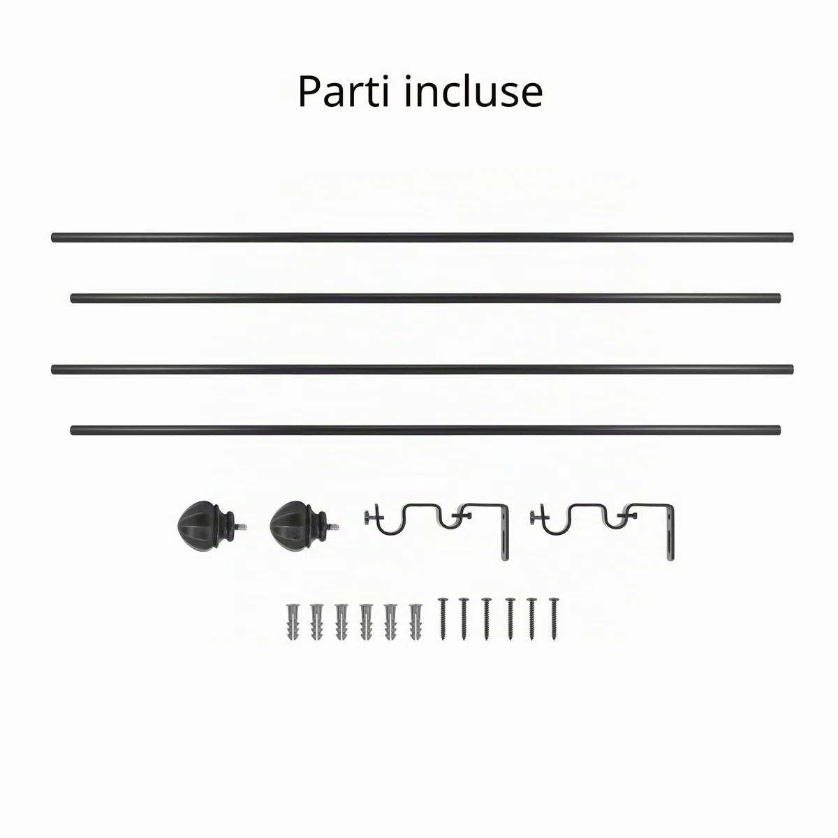 Decopolitan Facet Ball Set di aste per Tende Doppie da 1,5 cm, Acciaio, Bronzo Vintage, 26 to 48 Inches