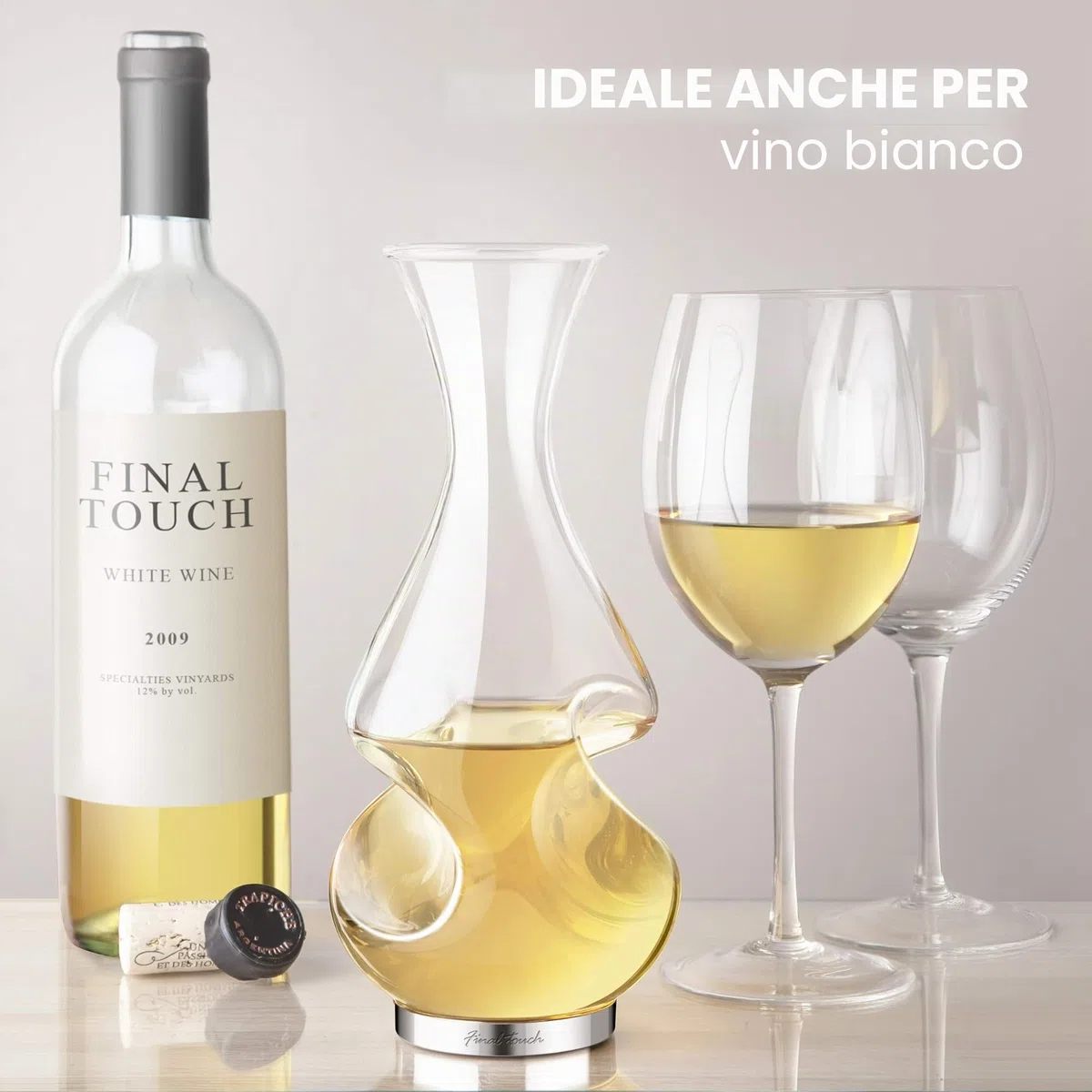 Final Touch Conundrum - Decanter per ossigenare Il Vino, Trasparente