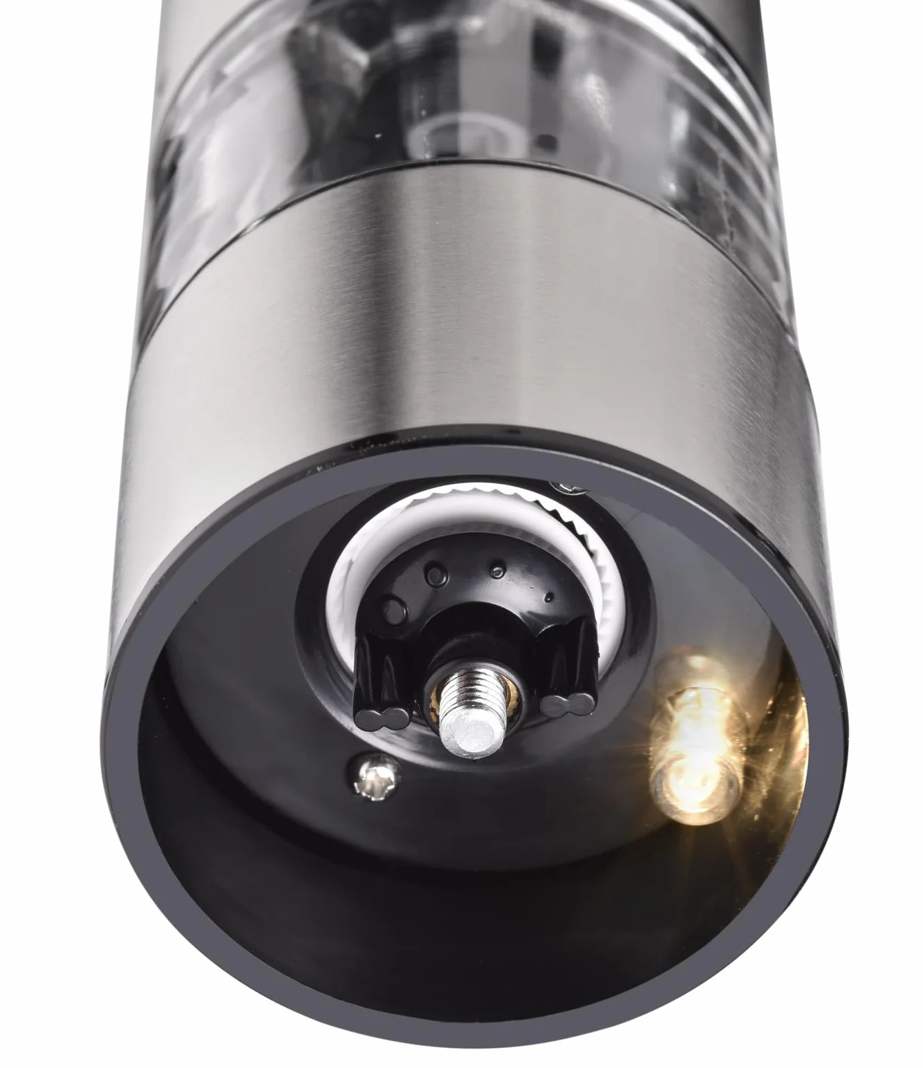 SILIT Set di 2 macinasale e pepe elettrico | acciaio inox | macina in ceramica – spessore macinino regolabile | illuminazione a LED con batterie incluse