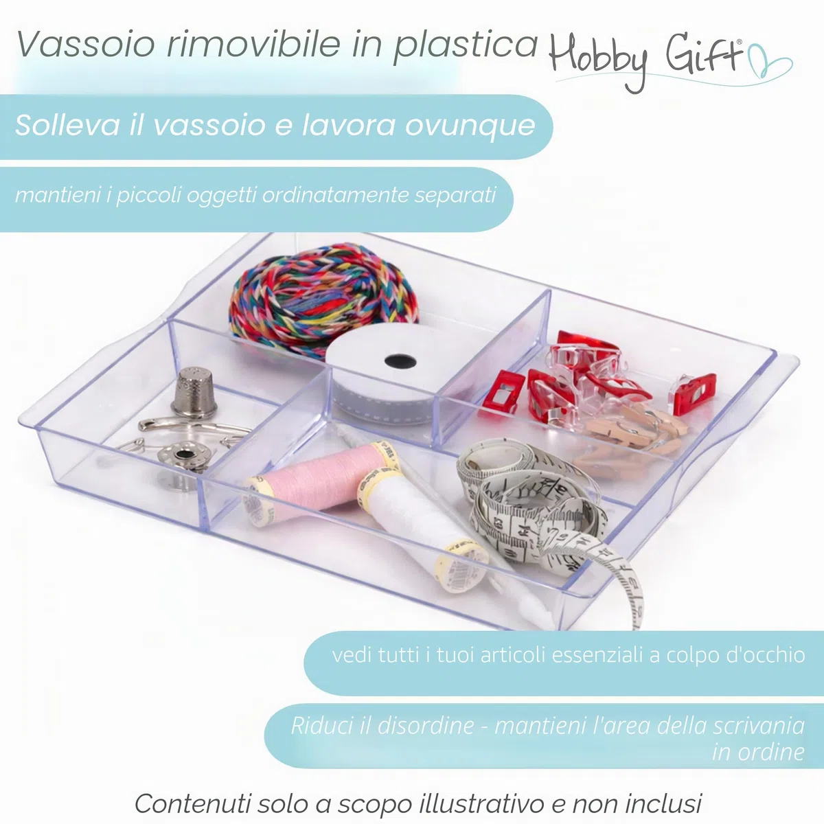 Hobby Gift Scatola Grande per Cucito con Doppio Coperchio e Manico - Cestino Porta Cucito in Cotone con Scomparti per Strumenti e Accessori Creativi - 25 x 25 x 17 cm, Api