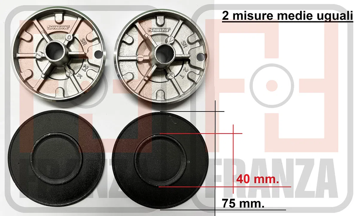 Indesit - Kit 4 bruciatori Sabaf completi di piattelli spartifiamma per cucina piano cottura 4 fuochi - Made in Italy - KIT00235