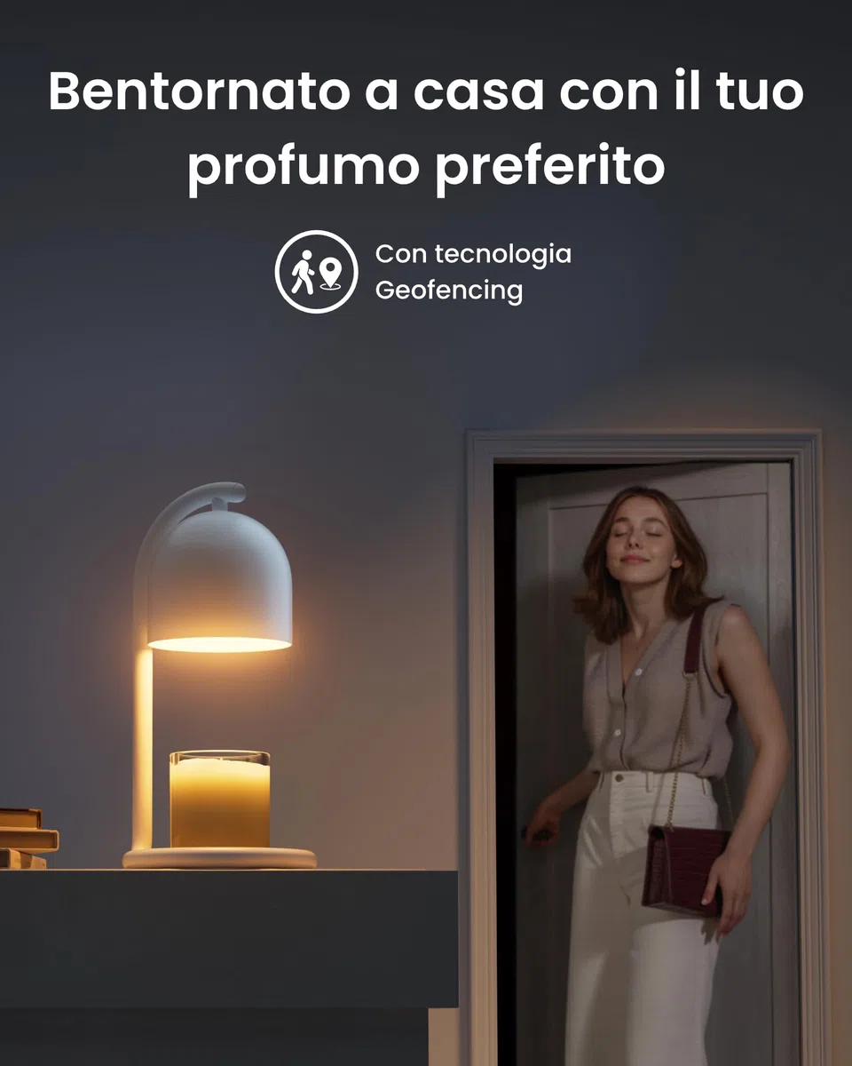 SwitchBot Lampada Scalda Candela Intelligente con Timer e Dimmer, Scaldacera per Candele Compatibile Matter per Apple Home e Alexa, Lampada Profumata per Regalo di Inaugurazione della Casa, Bianco