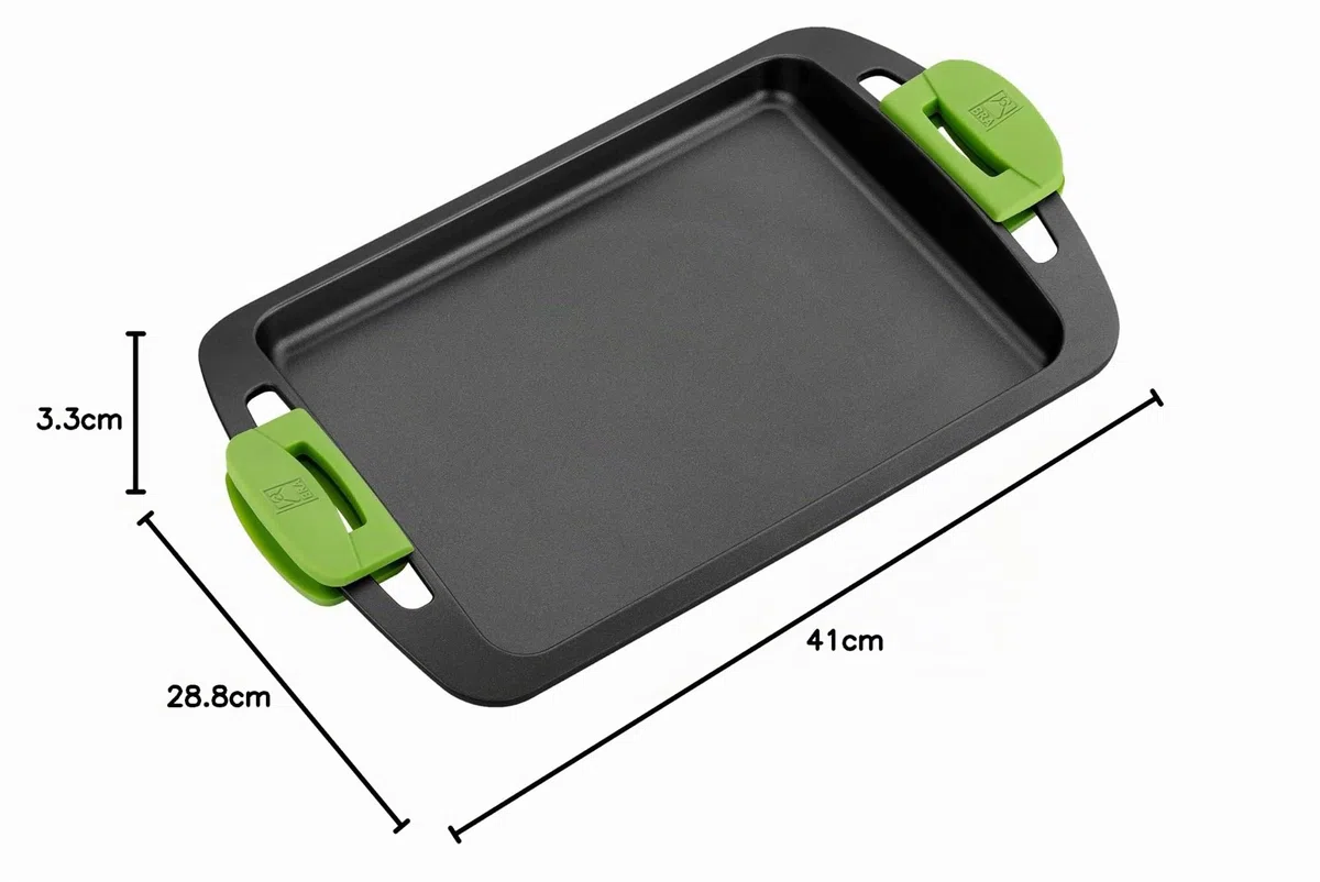 BRA Prior | Piastra Arrostire, Alluminio, Nero, 41 cm con i manici, Dimensione 30 cm