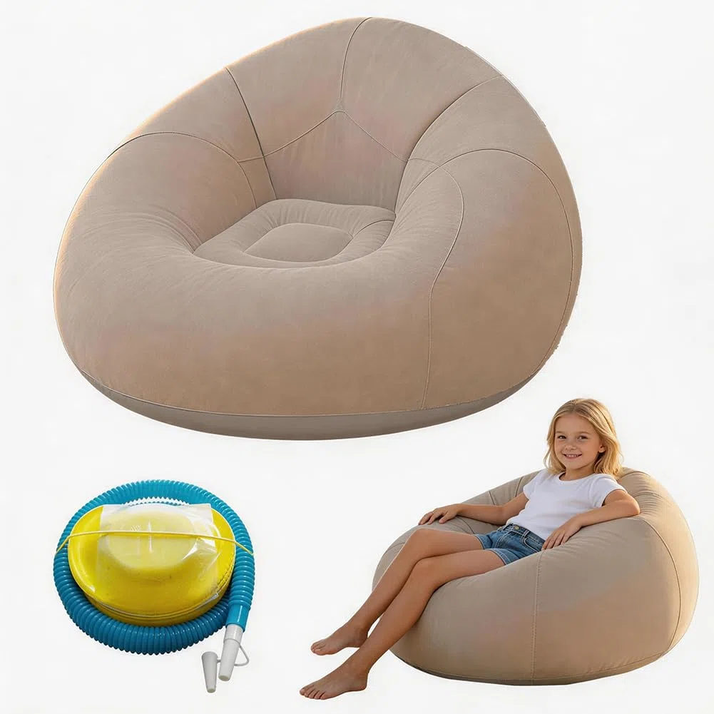 Pouf gonfiabile, sedia gonfiabile, divano, pouf gonfiabile, poltrona gonfiabile per soggiorno, camera da letto, giardino, campeggio (caffè)