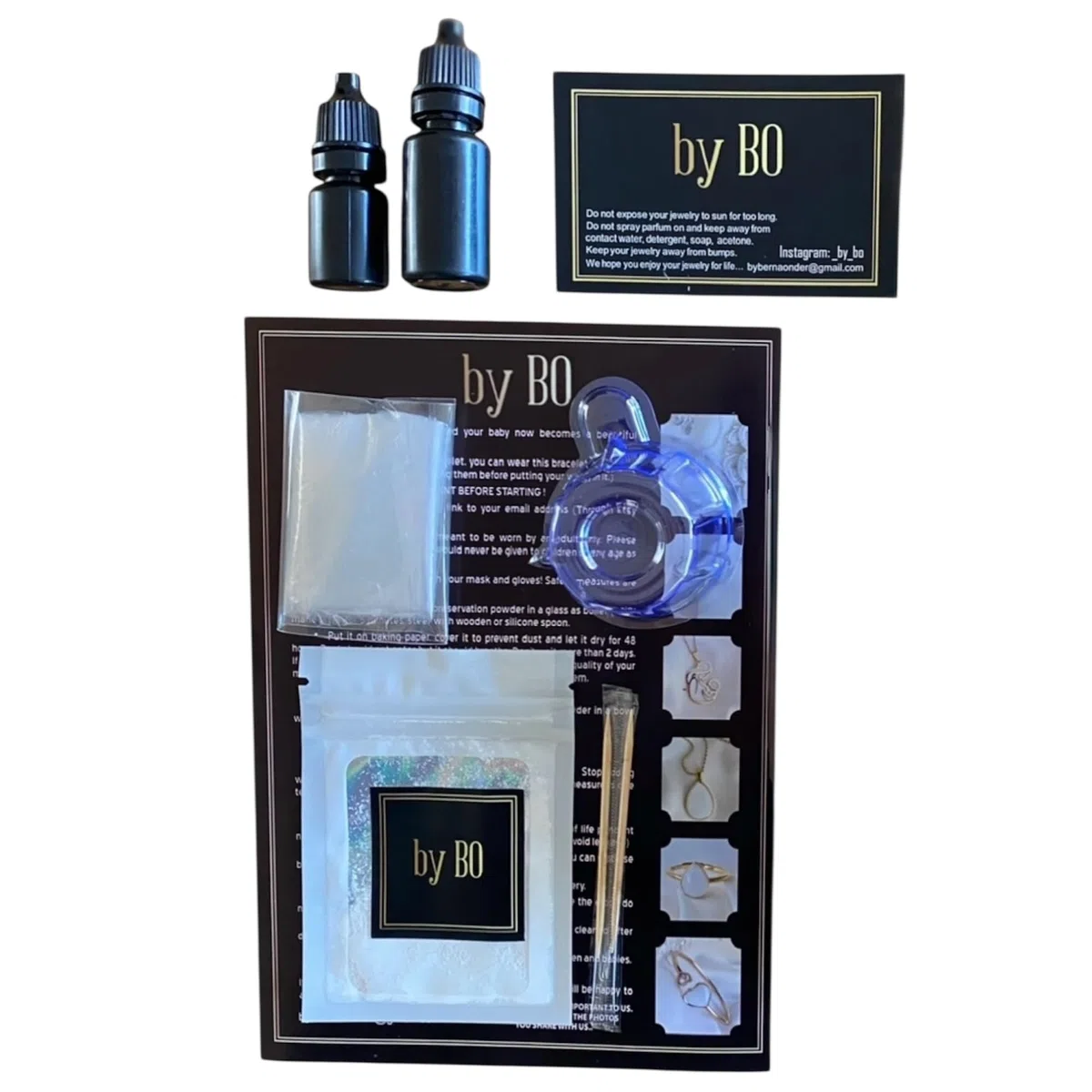 Générique By BO Kit per la creazione di gioielli con latte materno, orecchini e ciondolo, confezione regalo con istruzioni
