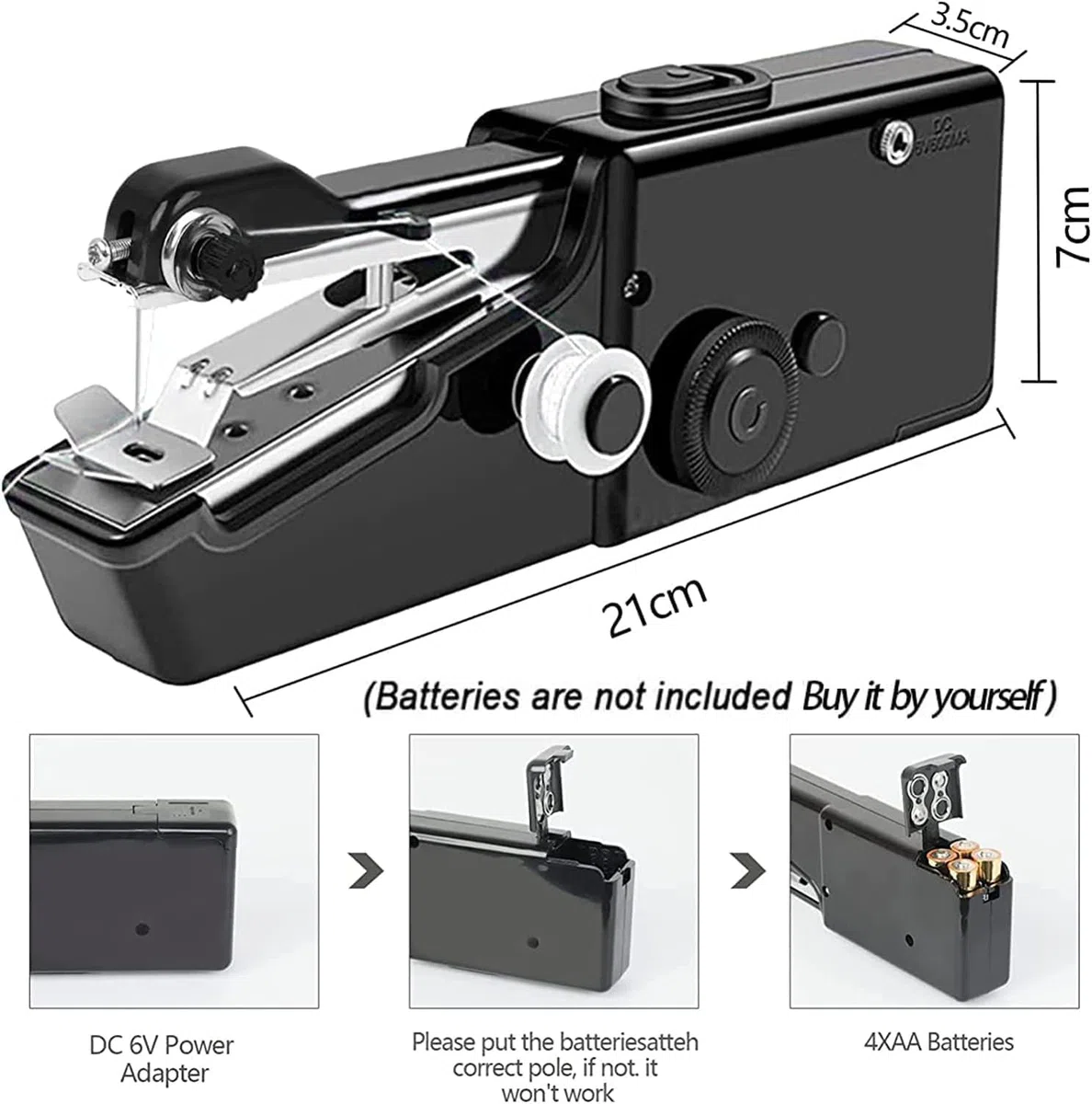 Macchina da Cucire Portatile, Macchina Per Cucire Professionale Mini Elettrica Handheld Sewing Machine per Principianti, Cucitura Rapida adatta per Vestiti, Tende in Tessuto, Fai da te
