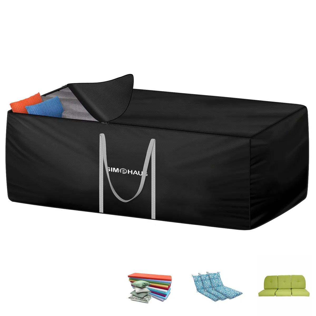 Borsa da Giardino Grande Borsa per Cuscini da Giardino Borsa Portaoggetti con Cerniera,Tessuto Oxford 420D Impermeabile,Anti UV Custodia per Albero di Natale,Borse Trasloco Grandi 180x80x60cm