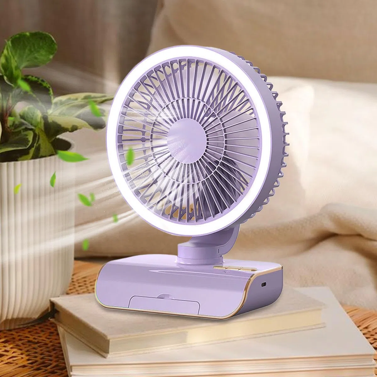 Generico Ventilatore Silenzioso per Camera,Ventilatore a Parete con Telecomando | Indispensabile per il Caldo, Illuminazione a 2 Velocità, 5 Velocità del,Per Camera Da E Comodino