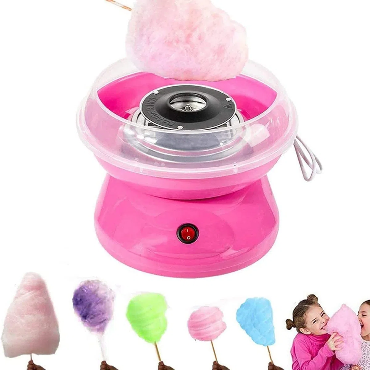 Macchina per Zucchero Filato Elettrico Professionale Preparazione Cotton Candy Maker Cotton Candy Machine Sweet Party per Bambino in Casa,rosa