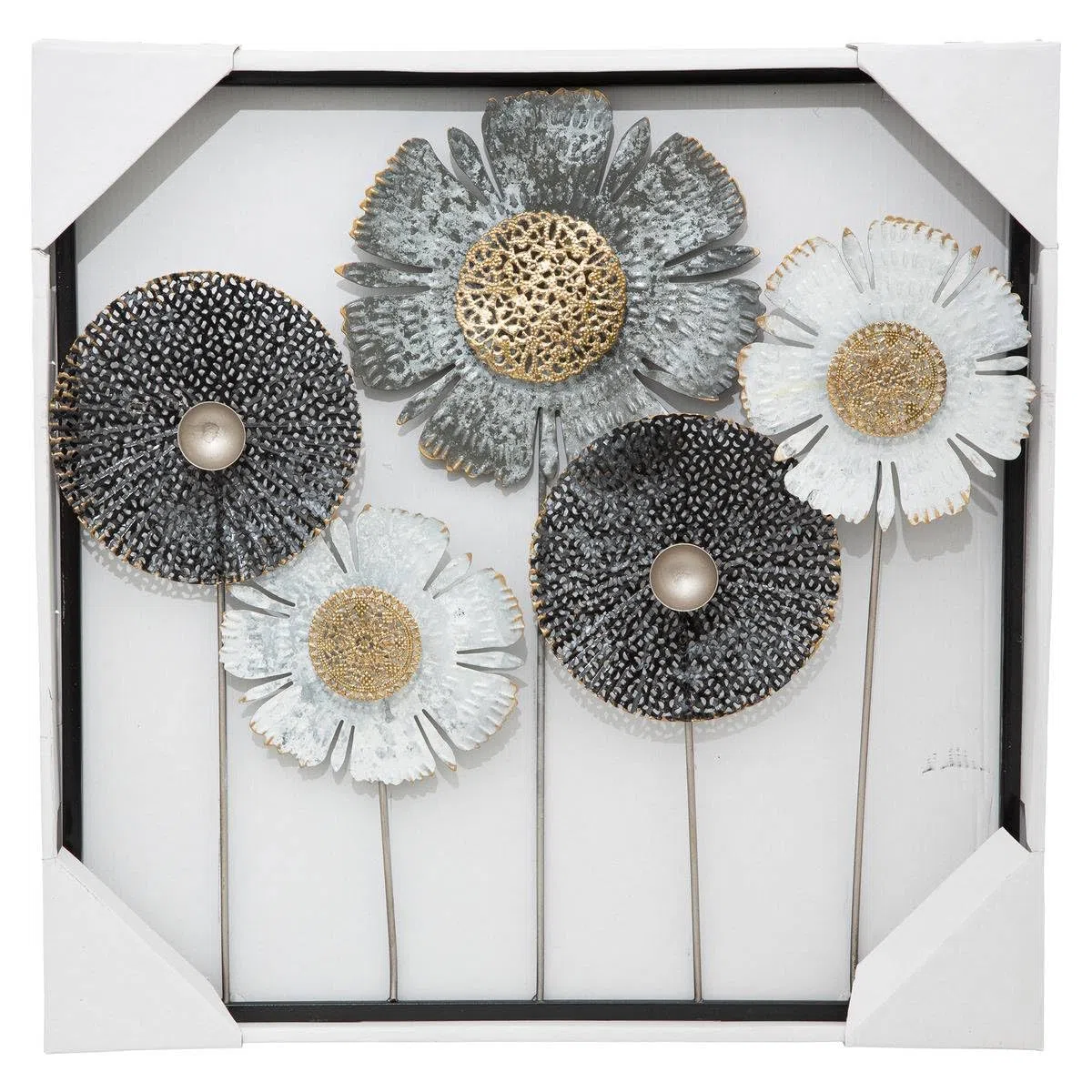 ATMOSPHERA CREATEUR D'INTERIEUR - Decorazione murale in Metallo Fiori 50x50cm