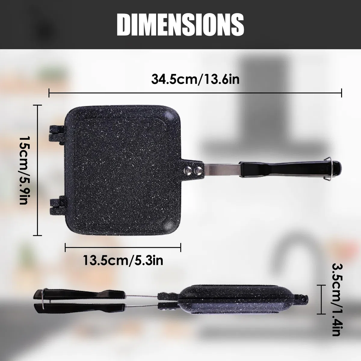 Doppia Padella, fornello da campeggio per tostapane, teglia da forno con rivestimento antiaderente con manici resistenti al calore per cuochi casalinghi, colazione, interni ed estern