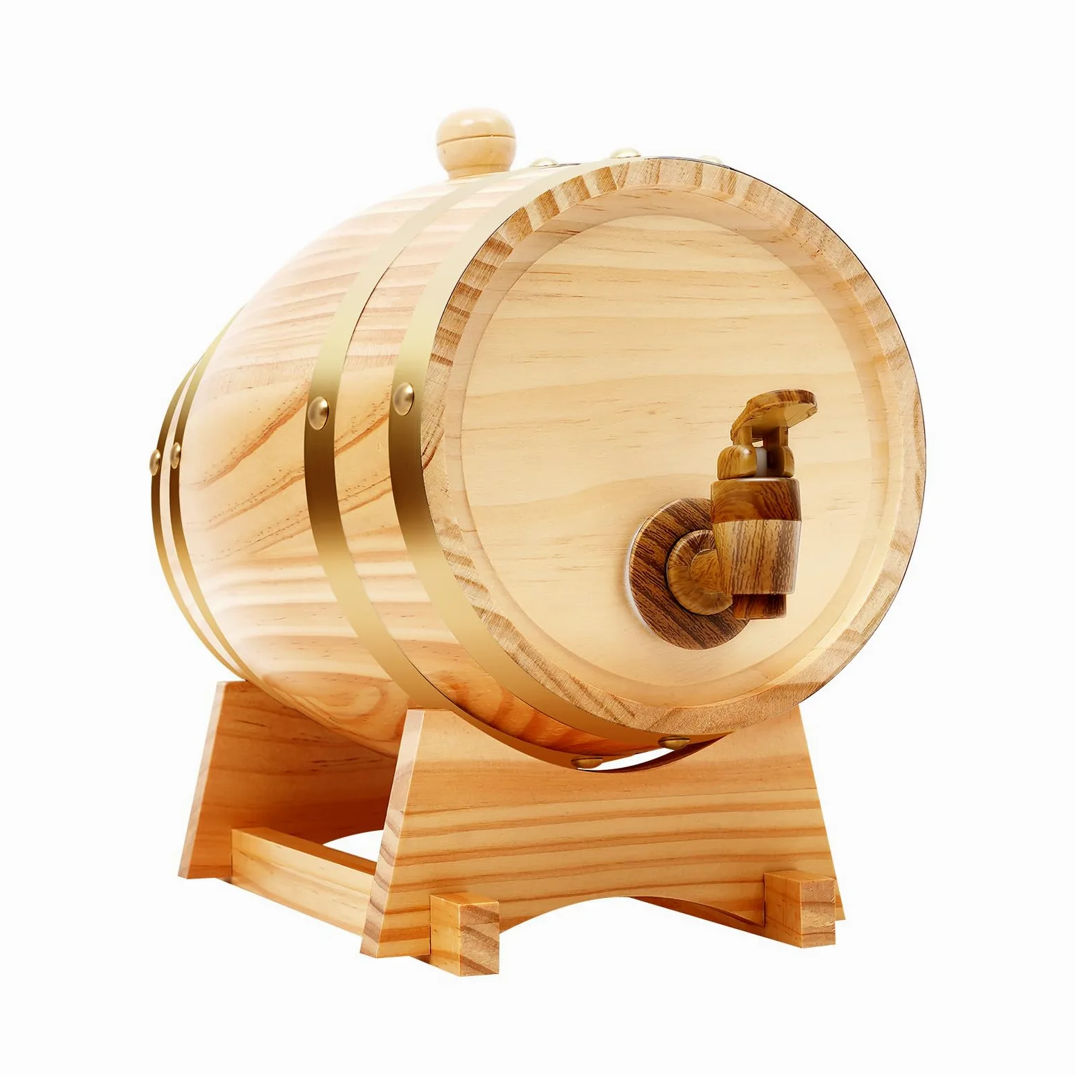 Botte di vino da 3 litri in legno con tappo e rubinetto, botte per whisky, vino