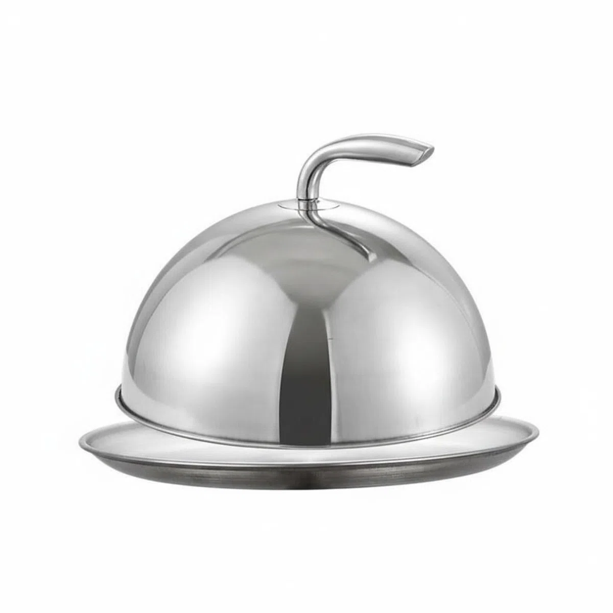 Cloche in Acciaio Inossidabile, Mantiene il Cibo Caldo, Cloche Con Maniglia, Coperchio a Cupola per Bistecca e hamburger, per Ristoratori, Chef, Hotel, Argento, Set 22.5cm-26cm