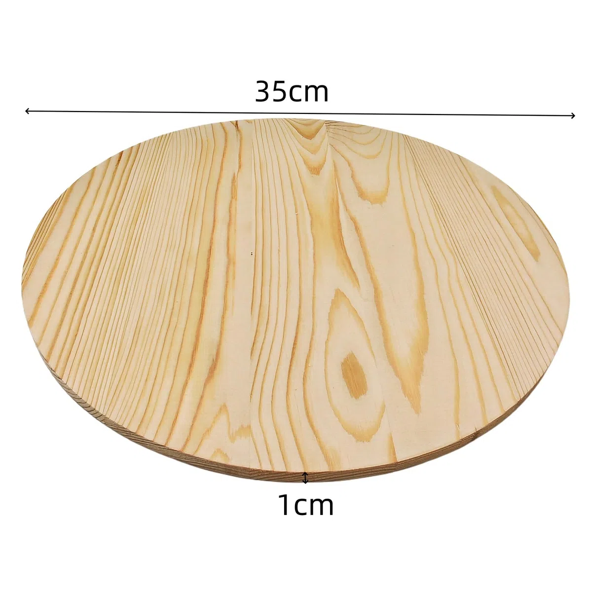 Placca rotonda in legno di pino, vuota, non finita, per progetti artigianali, incisione, combustione del legno, pittura (35 x 1 cm/2 pezzi)