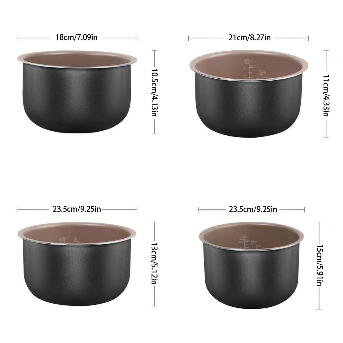 Pentole interne di ricambio per cucine elettriche 2L 3L 4L 5L Dimensioni Superfici Ottimizzate Conducibilità Termica Ricambio Ciotola Cuociriso
