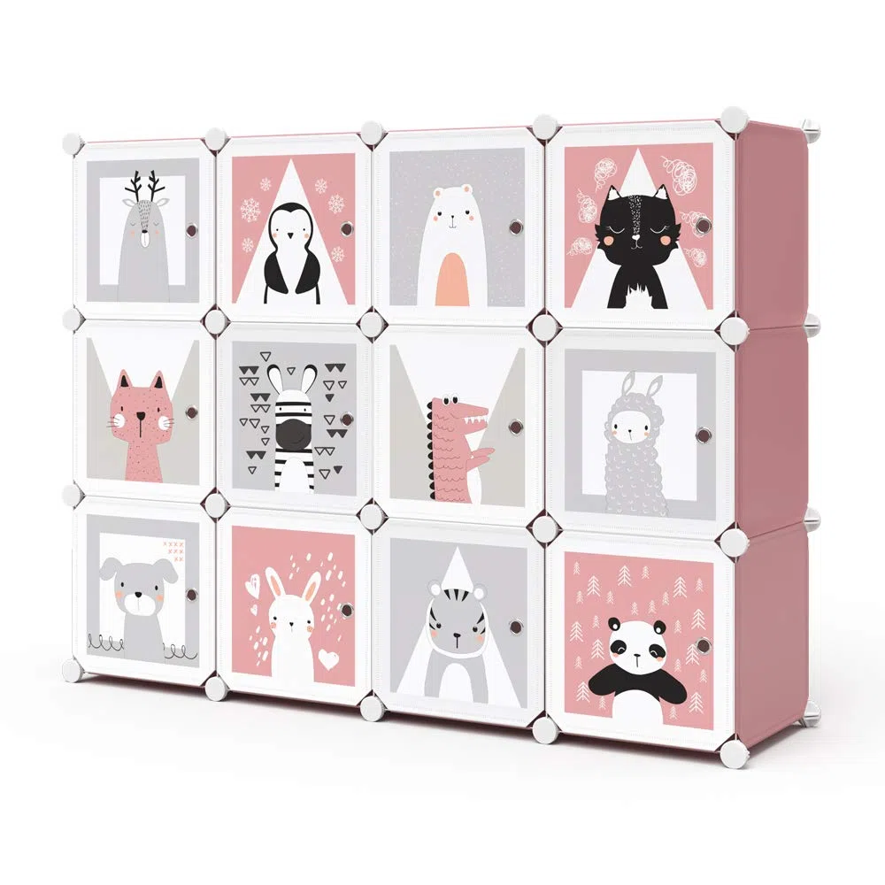 Vicco scaffale portagiochi bambini Andy, rosa, 145 x 110 cm 12 scomparti