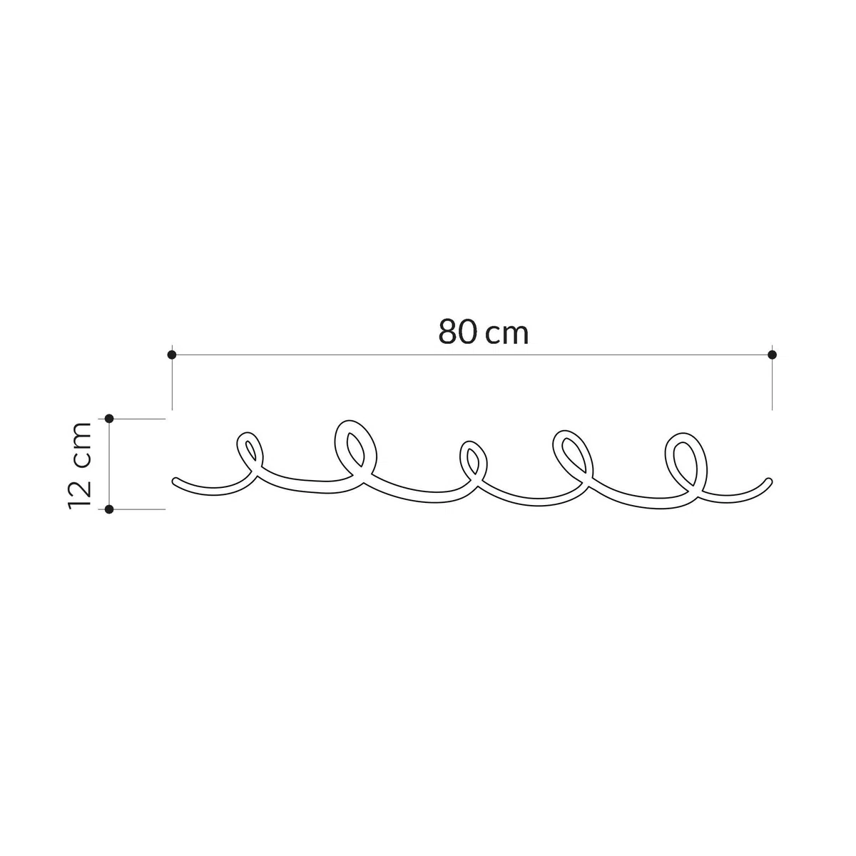 Dmora - Appendiabiti Cassara, Attaccapanni, Portabiti multiuso, Appendiabiti da parete, 80x5h12 cm, Nero