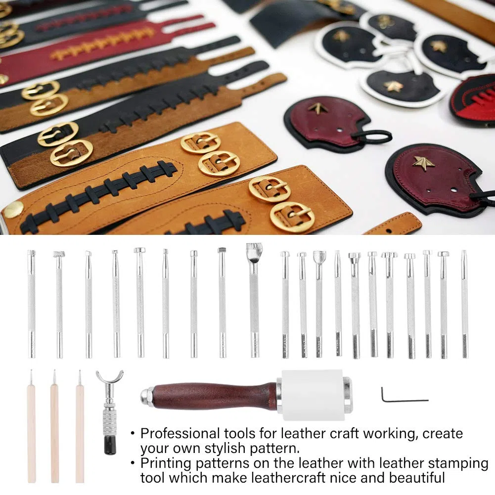 Kit Per Incisione Su Pelle Strumento Rotante Per Cuoio Kit Di Stampaggio Per Pelletteria Scultura Fai Da Te E Lavorazione Del Cuoio
