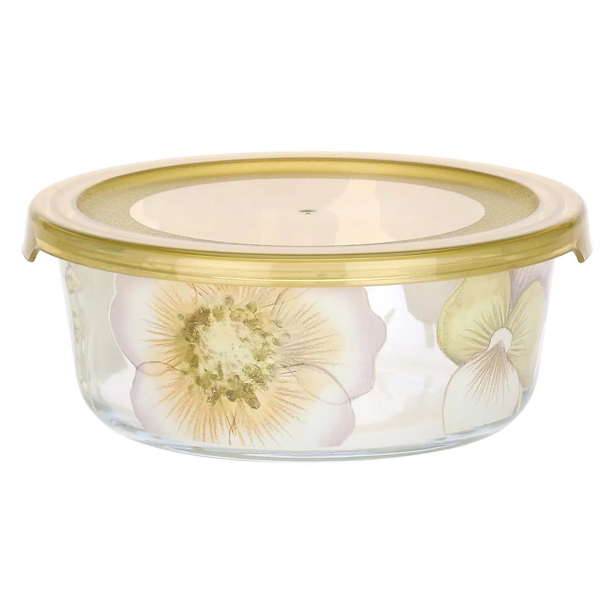 THUN - Set 3 contenitori ermetici - vetro - Collezione Country Bloom - 17,2 x 6,5cm 800ML - 15 x 6cm 500ML - 13 x 5,2 300ML