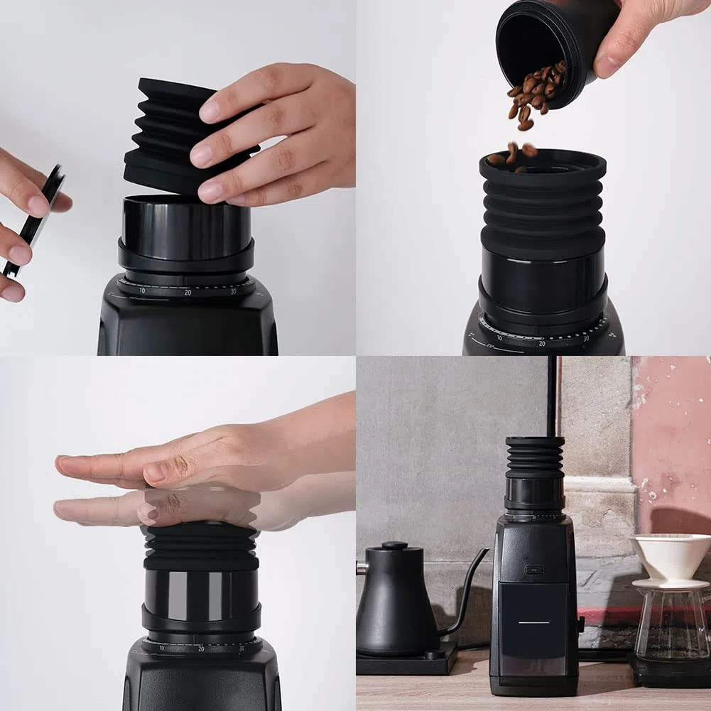 watchget Grinder da caffè monodose compatibile con macinacaffè Baratza Encore Soffietto in silicone con coperchio mentale per blow out residui di caffè fondi nero