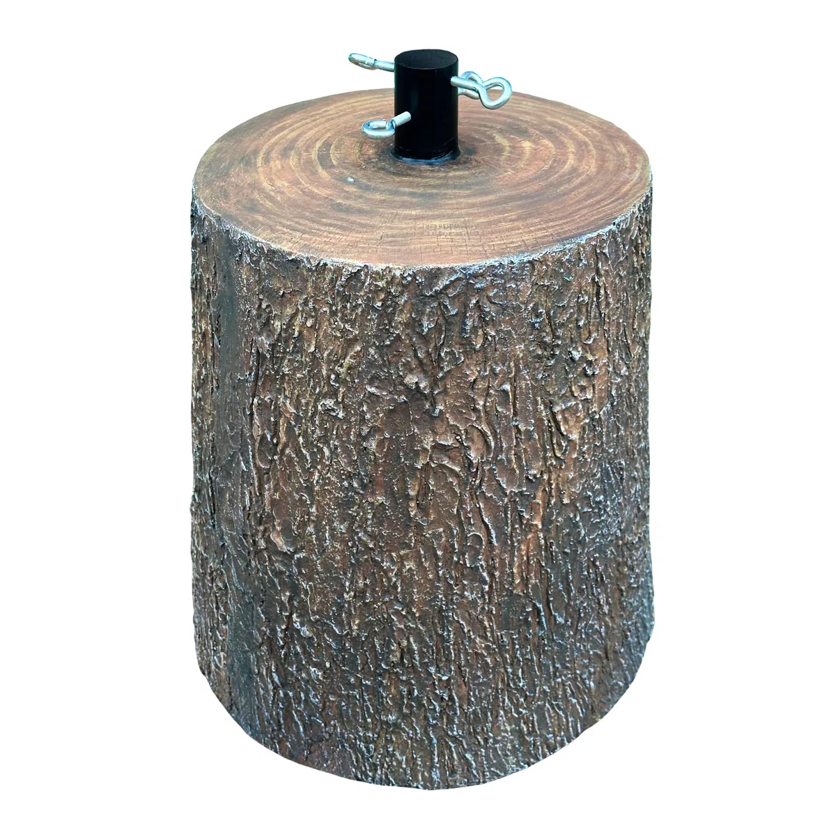 Base Supporto per Albero di Natale da 150 a 240H CM – Effetto Tronco Realistico, Gancio Metallo, Supporto per Alberi, Decorazioni - Kit di Fissaggio (Effetto Tronco Ø35X41CM)