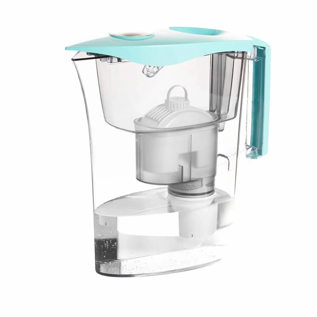 LAICA MikroPLASTIK-STOP Caraffa Filtrante - 3L - Azzurro - con 1 Filtro bi-flux e 1 Filtro MikroPLASTIK-STOP, Preserva i sali minerali e Riduce le microplastiche - Timer analogico - Made in Italy