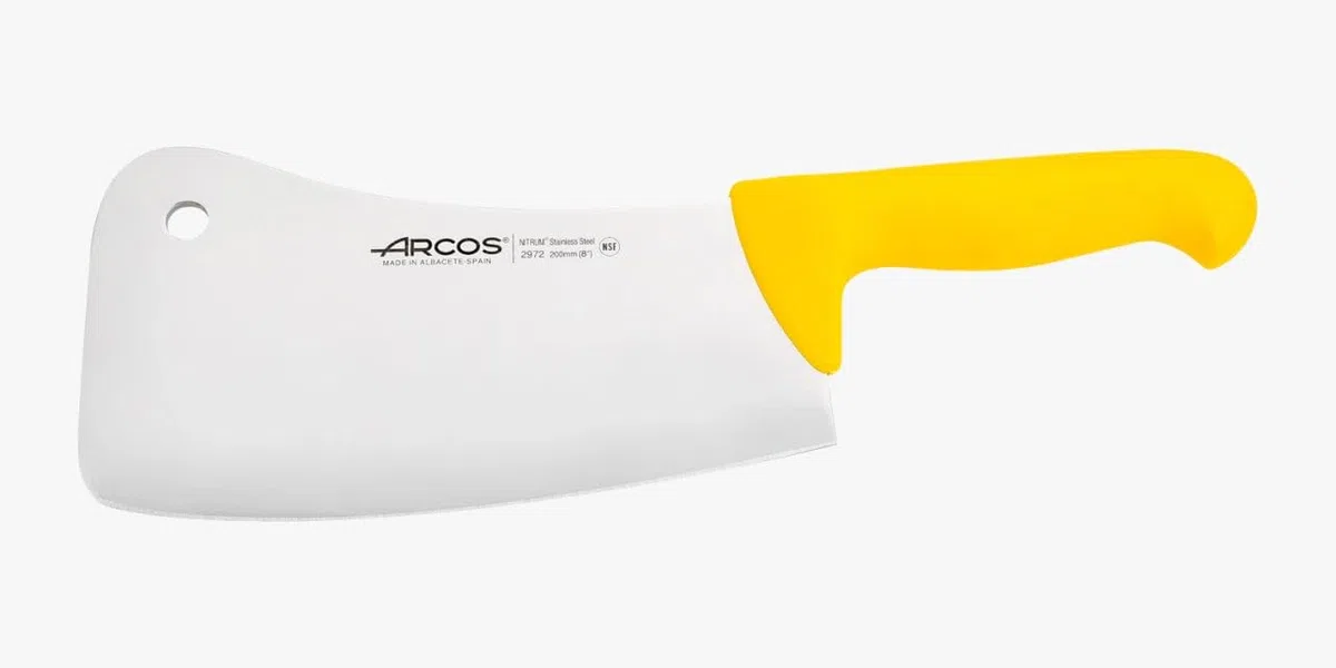 Arcos Serie 2900, Mannaietta Mannaia da Cucina Coltello Scannare Coltello Macellaio, Lama Acciaio Inossidabile NITRUM 200 mm, Manico Polipropilene, Colore Giallo