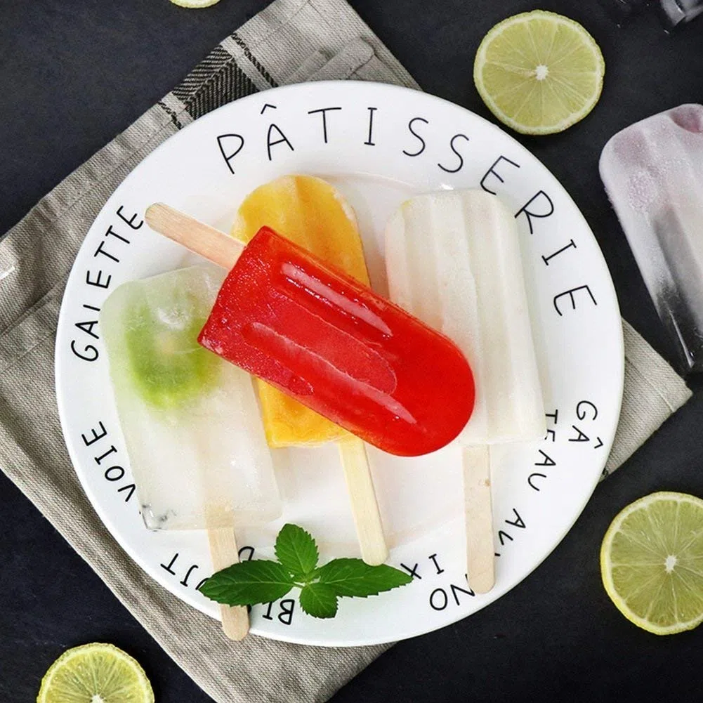6 Pz Stampi per gelato Stampi per cubetti di ghiaccio e attrezzi per stampi per ghiaccioli con piatto a doppia scanalatura e ripiano in acciaio inossidabile