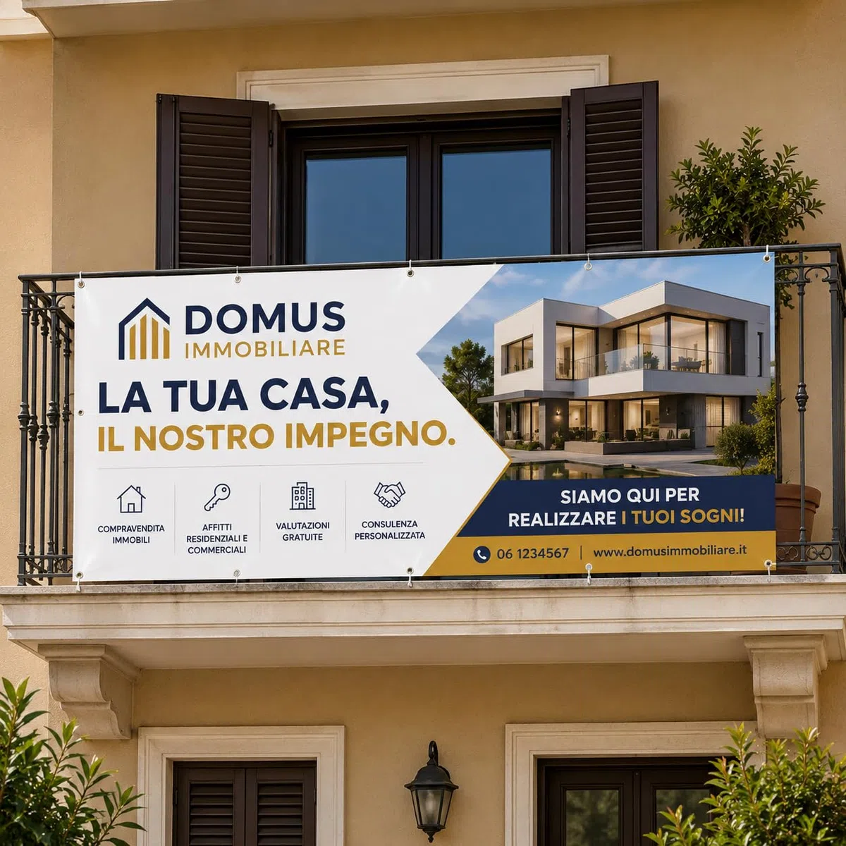 Banner PVC Personalizzato con Occhielli | Striscione Pubblicitario per Eventi, Compleanni, Negozi e Feste | Alta Qualità da Esterno