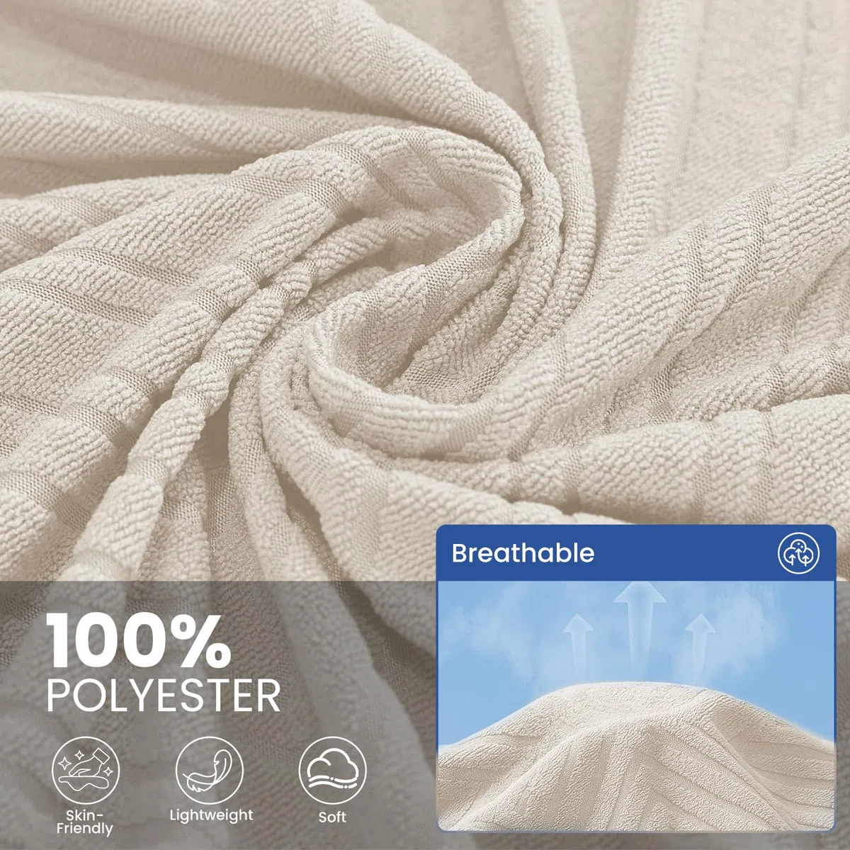 Ystyle Telo Copridivano 3 Posti, 200x340 CM, Copritutto Per Divano Antiscivolo, Foulard Copridivano Morbida e Comoda, Telo Arredo Universale, Gran Foulard Per Divano Antimacchia, Crema