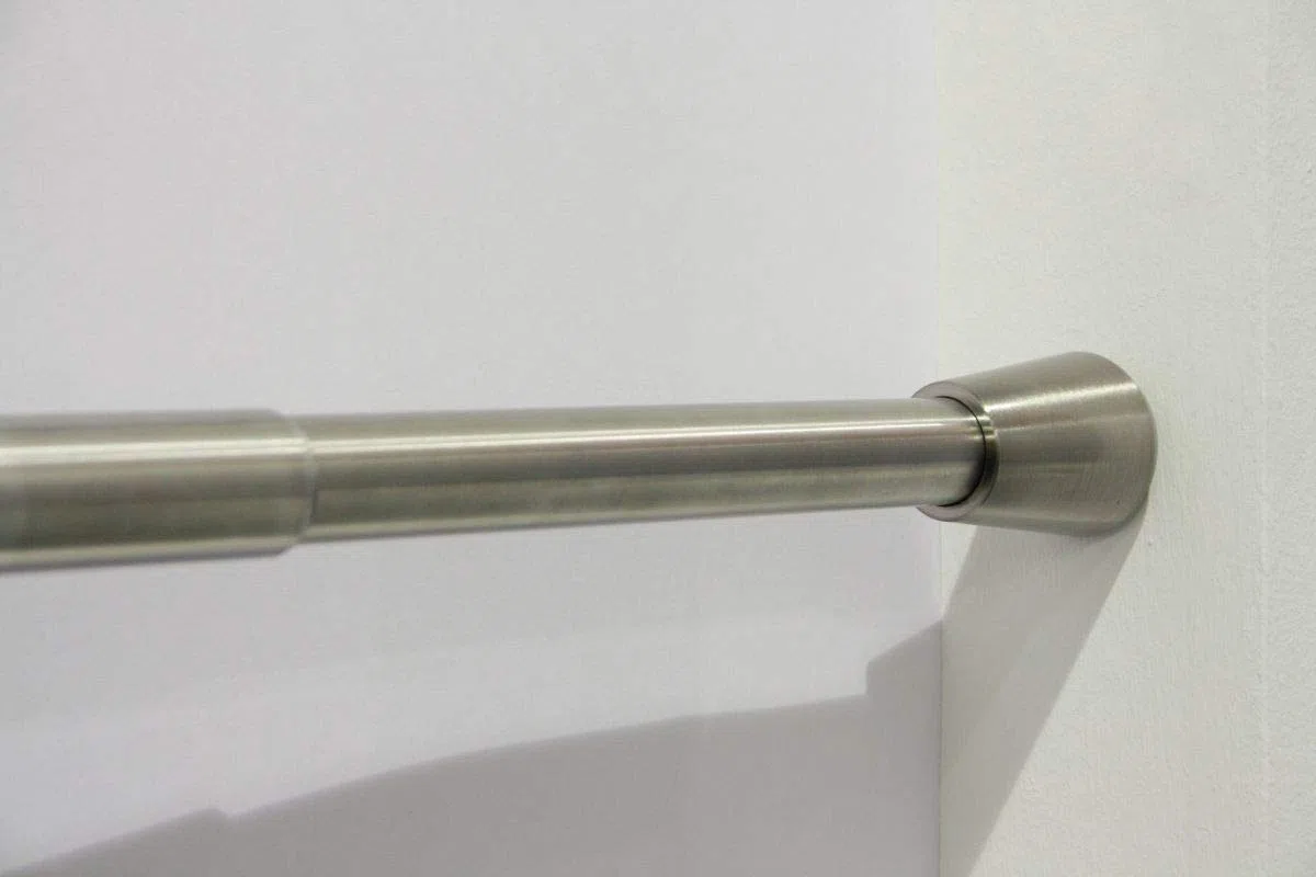 Gardinia Bastone per Tenda Estensibile, Fissaggio Senza Trapano né Viti, Acciaio Inox, Diametro 23/26 cm, Lunghezza 65-100 cm