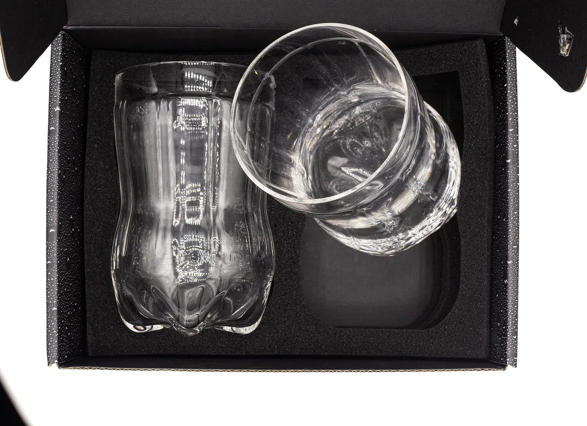 2 flaconi in vetro fernet da 750 ml in vetro smerigliato
