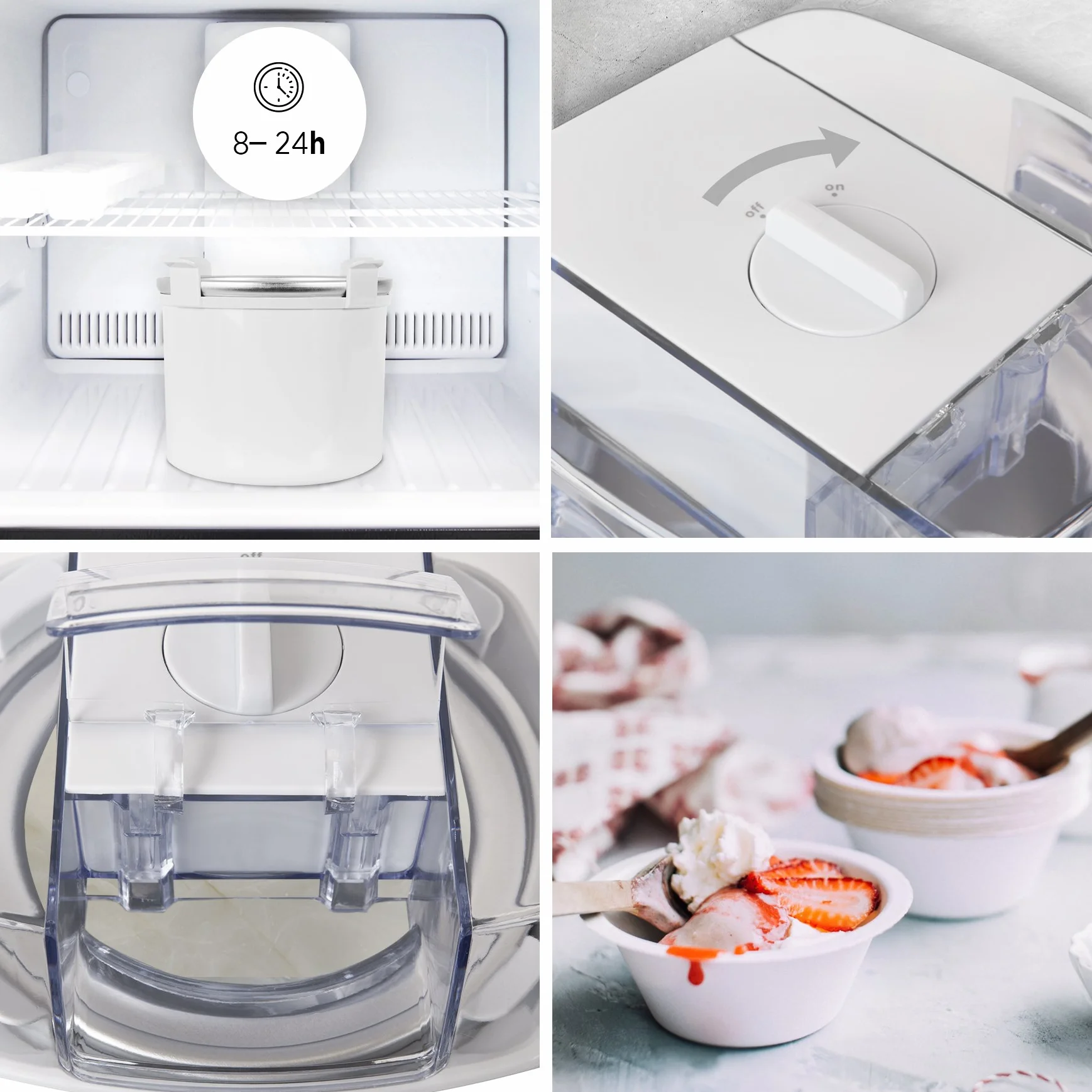 Duronic IM540 Macchina per gelati 1.5 L - Gelatiera ad accumulo – Ciotola inclusa - Ideale per sorbetti Frozen yogurt e gelato artigianale fatto in casa