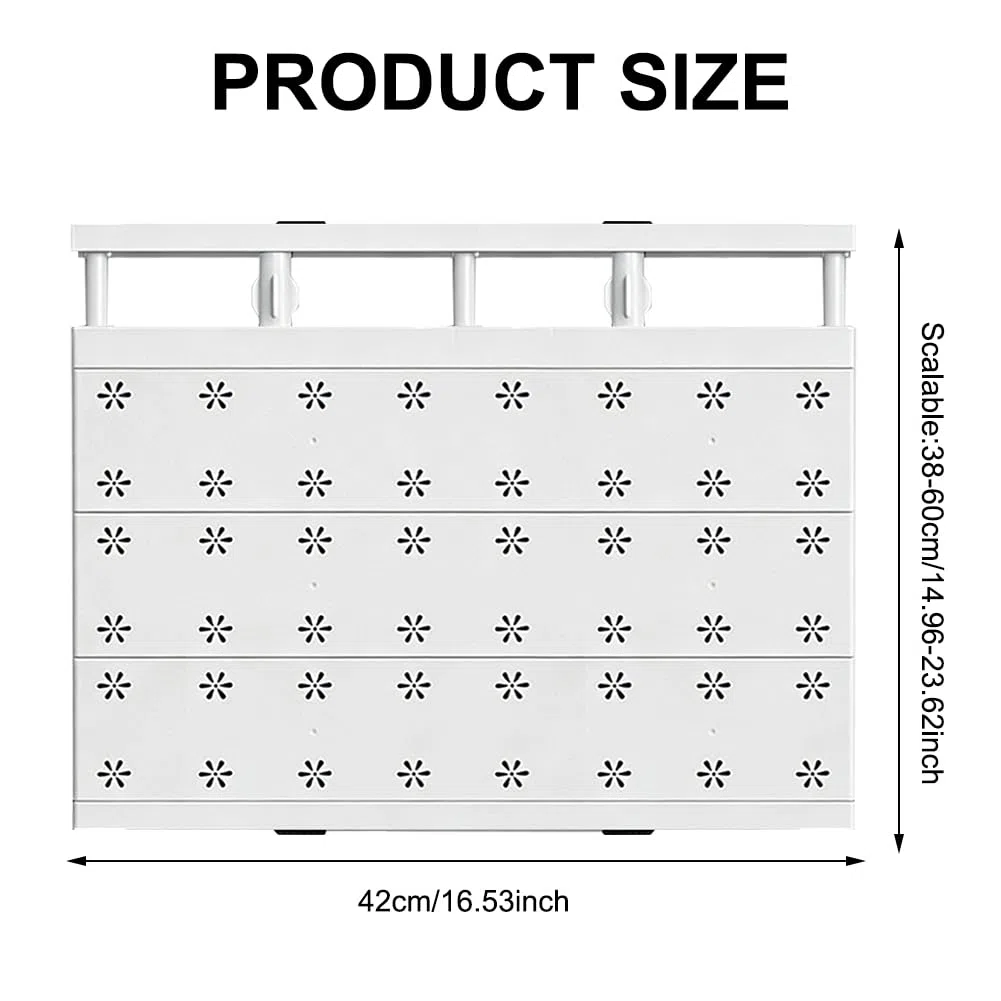 Mensole Regolabili per Armadio, Larghezza 42 cm Ripiani per Armadio Interno, Scaffali Regolabili per Armadi, Senza Forature, Senza unghie, per armadi, bagno, cucina (Regolabile Lunghezza 38-60 cm)