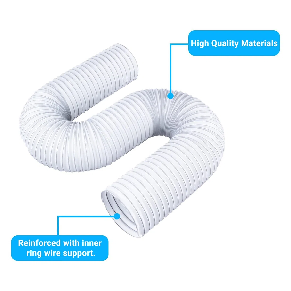 Tubo Condizionatore Portatile, Diametro 150 mm tubo per Condizionatore portatile, tubo per Climatizzatore Filettatura Antiorario per Asciugatrice, Cappa Aspirante 2m